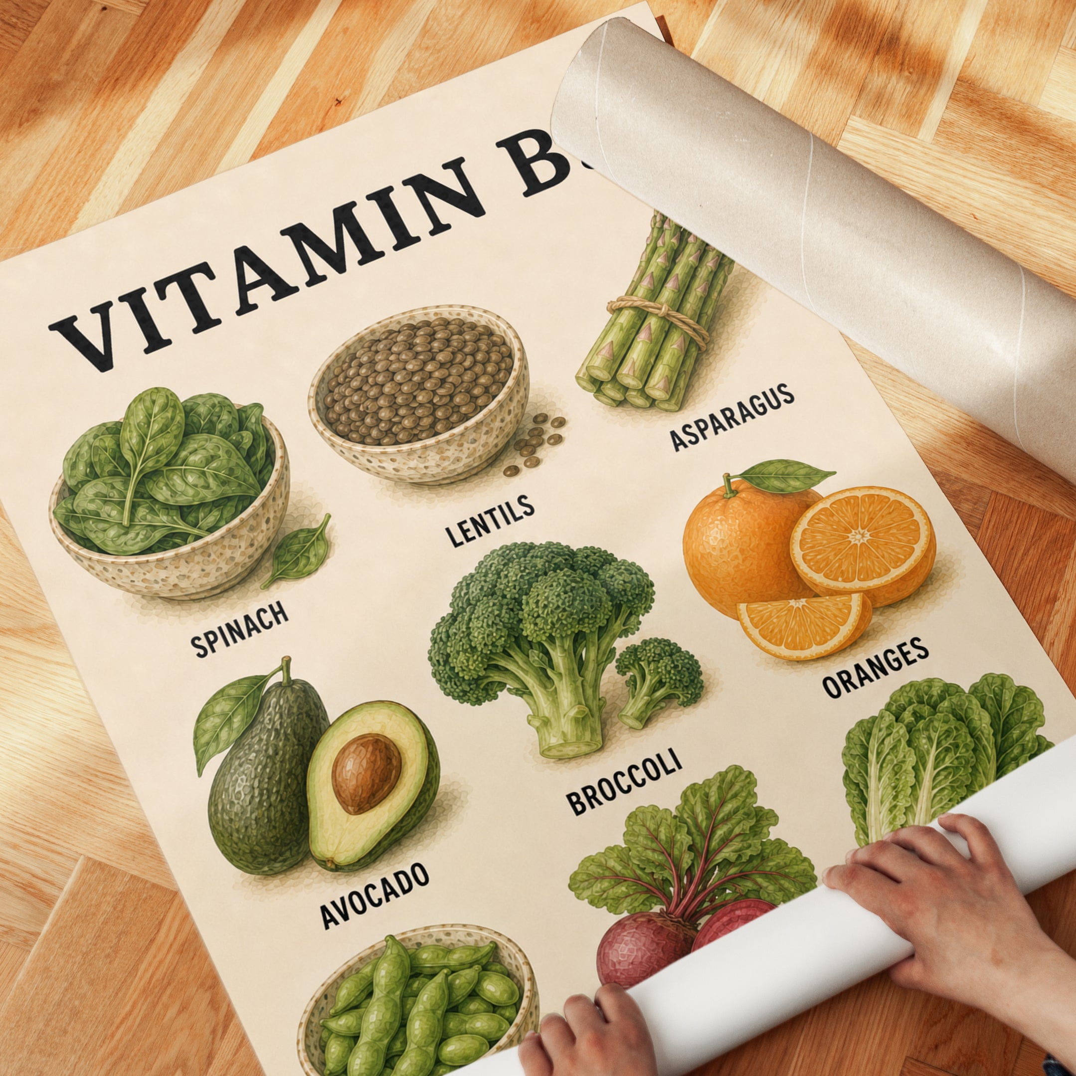 Vitamin B9 Foods Poster - detail