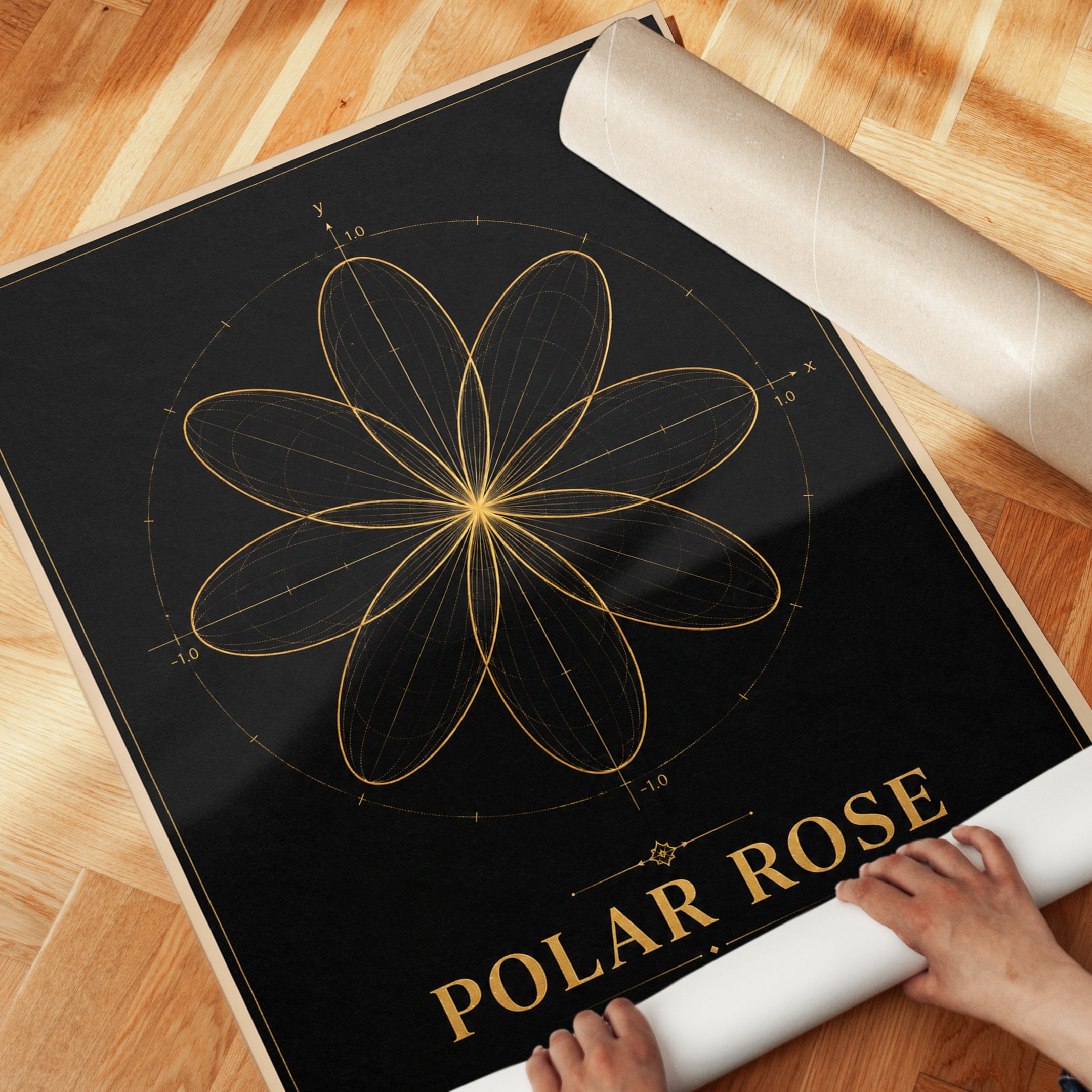 Parametric Wall Art – Polar Rose Math Print - detail