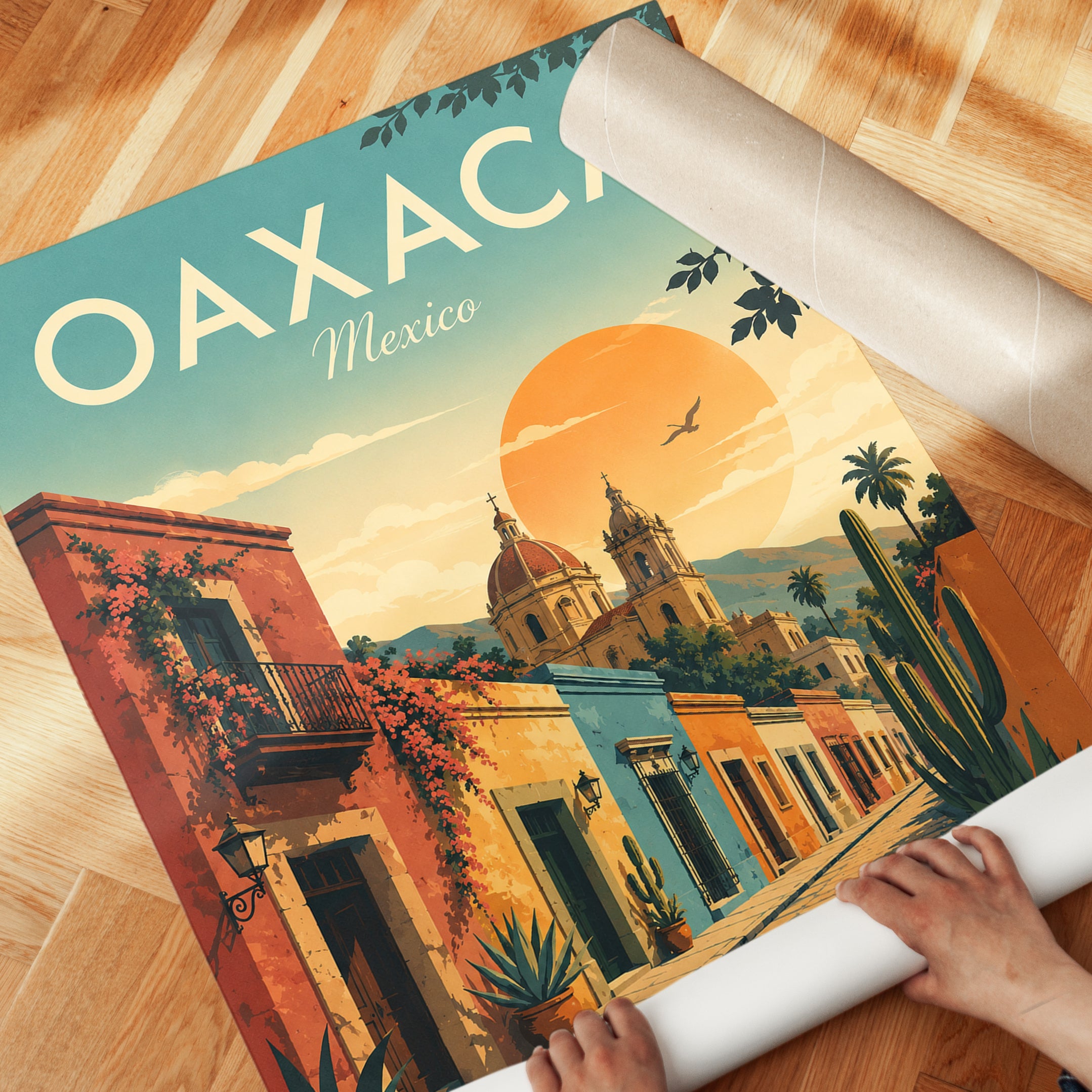 Oaxaca Travel Poster – Mexico Wall Art - detail