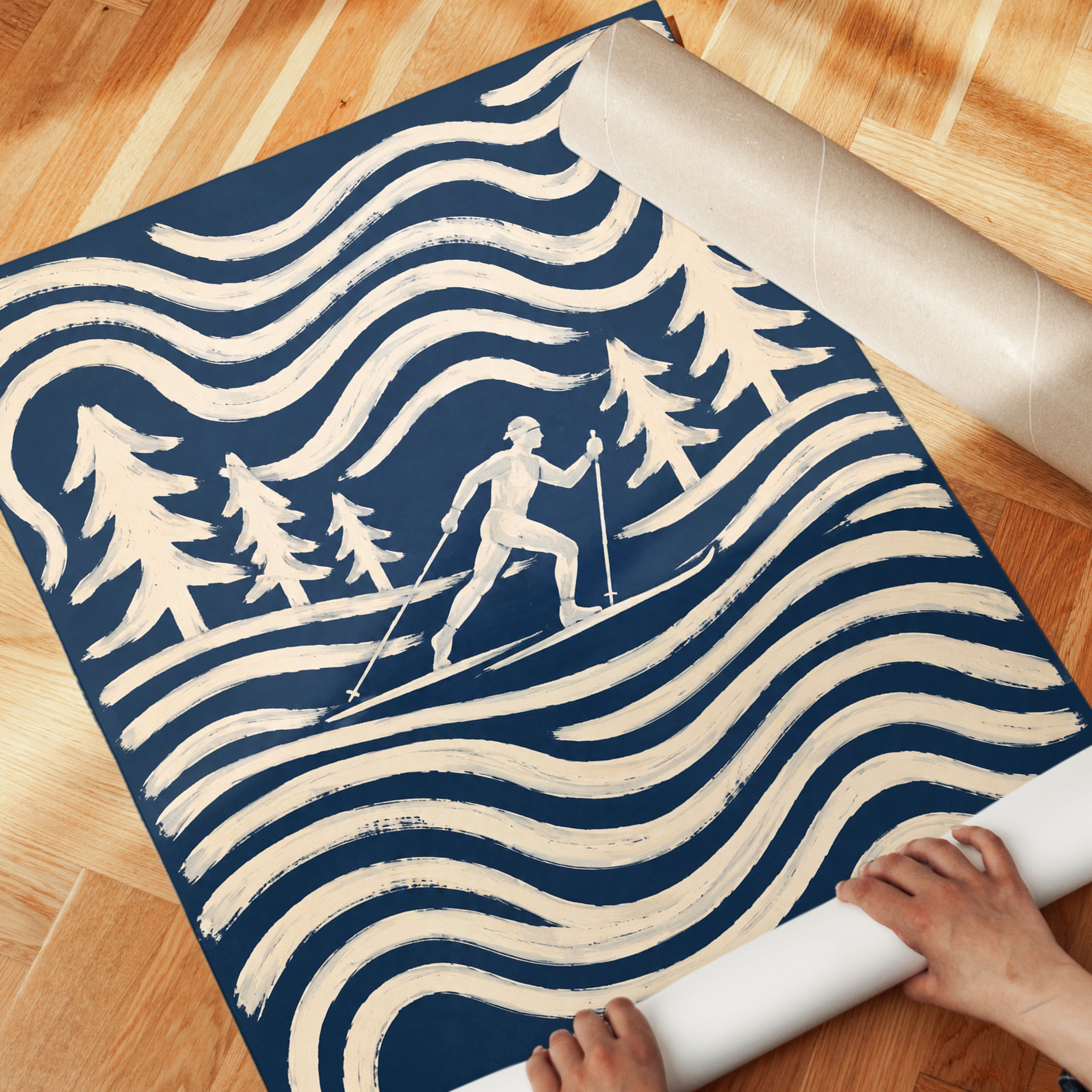 Nordic Skiing Poster – Cross Country Ski Wall Art - detail