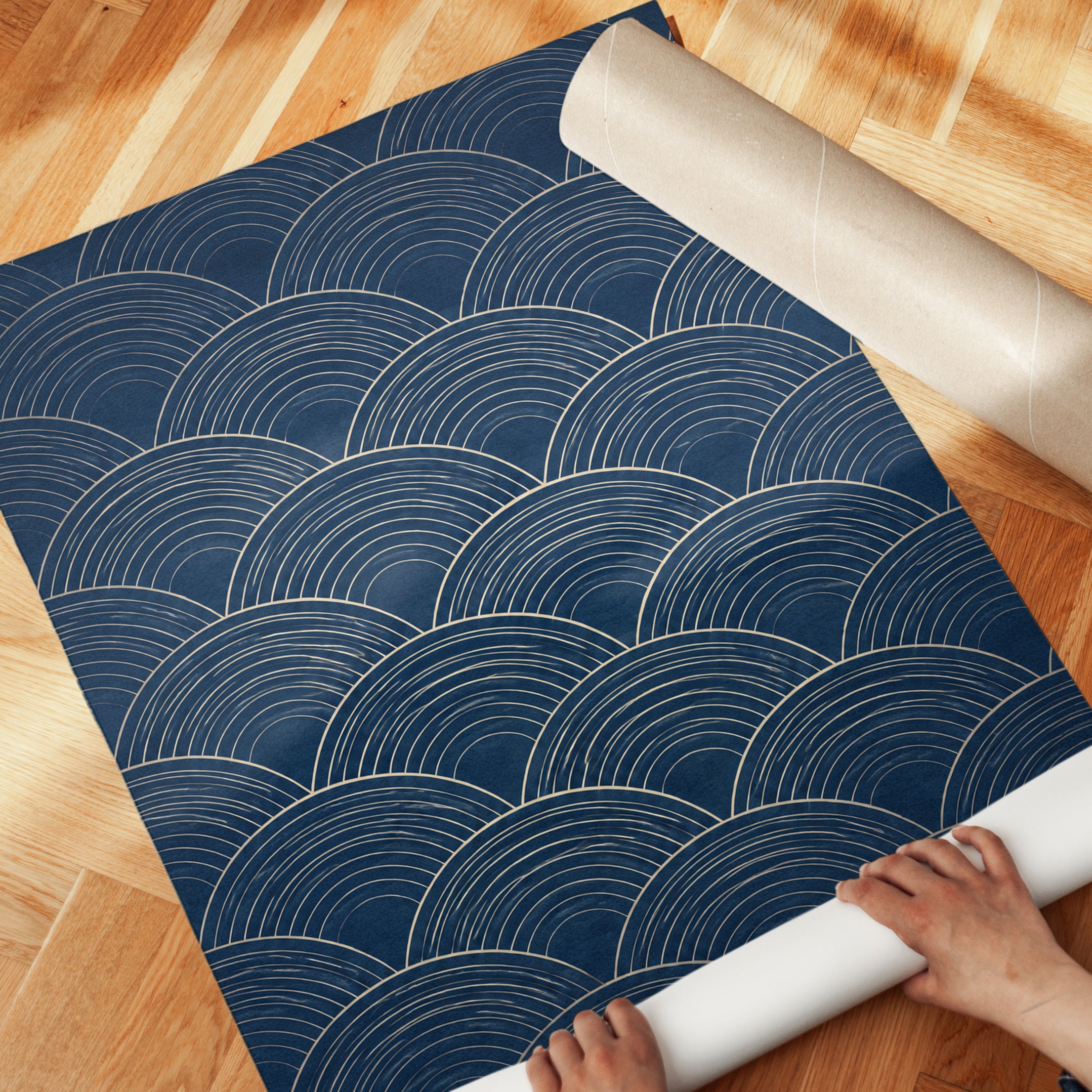 Japanese Seigaiha Print – Ocean Wave Pattern - detail