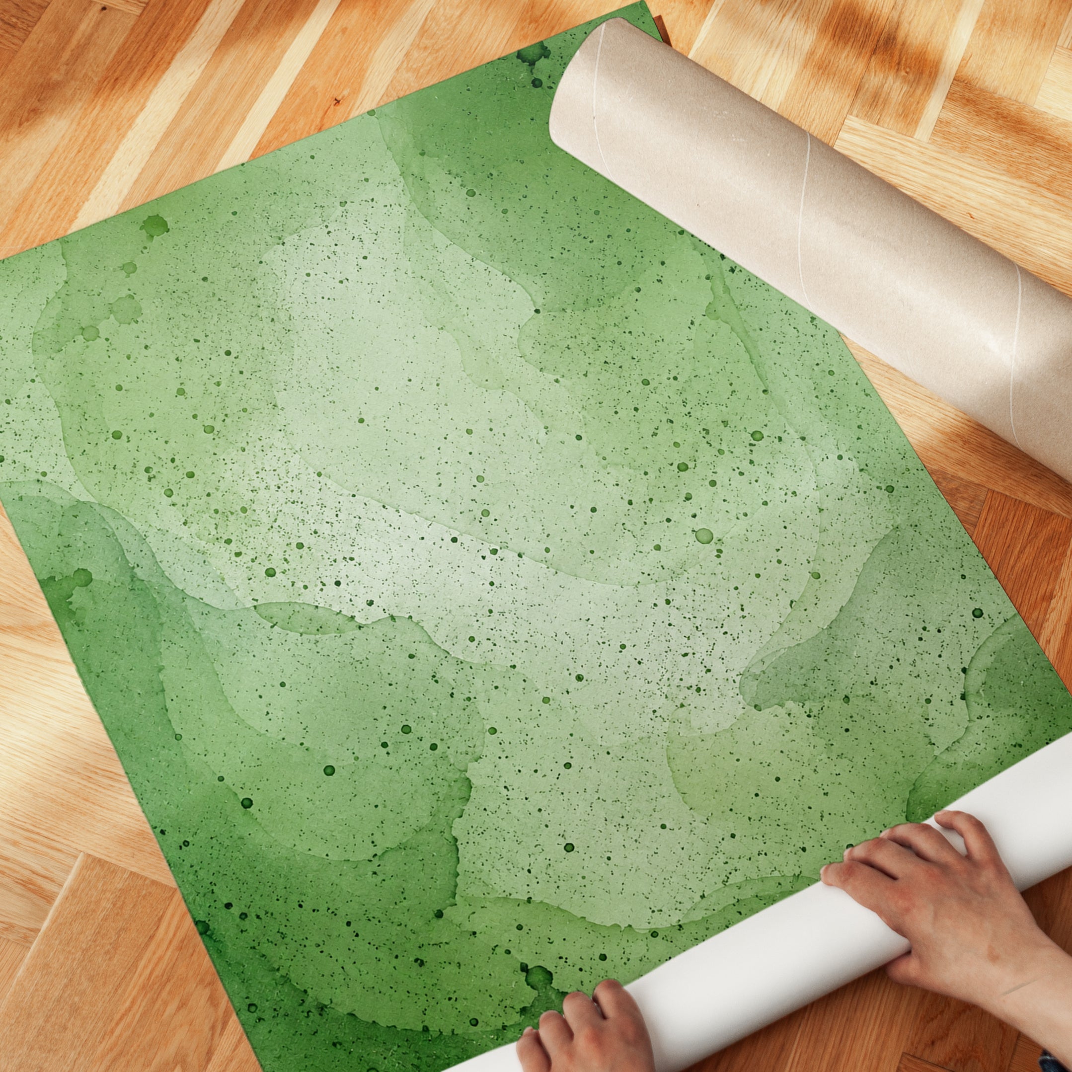 Green Watercolor Wall Art - detail