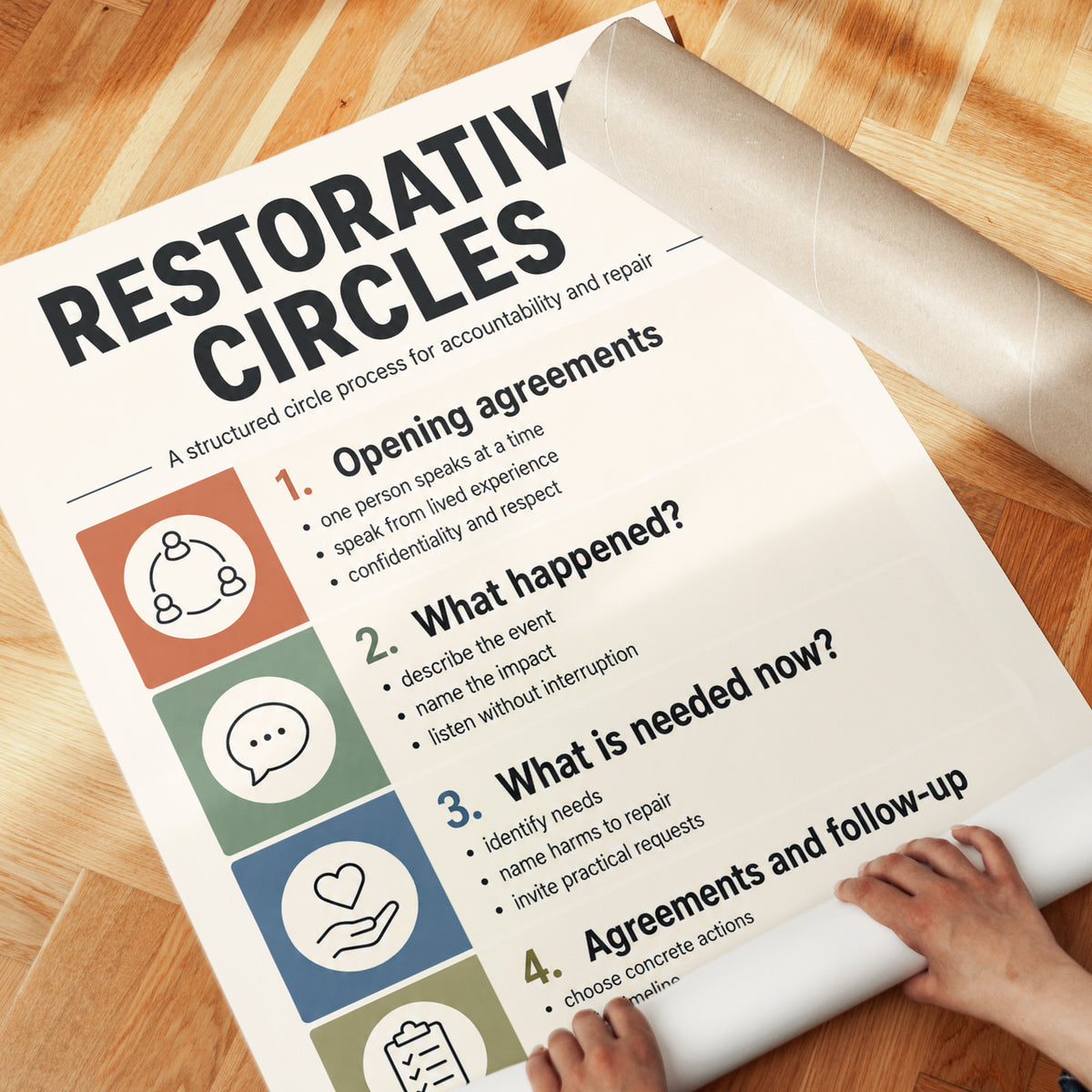 Restorative Circles Print: Educational Accountability Chart - detail