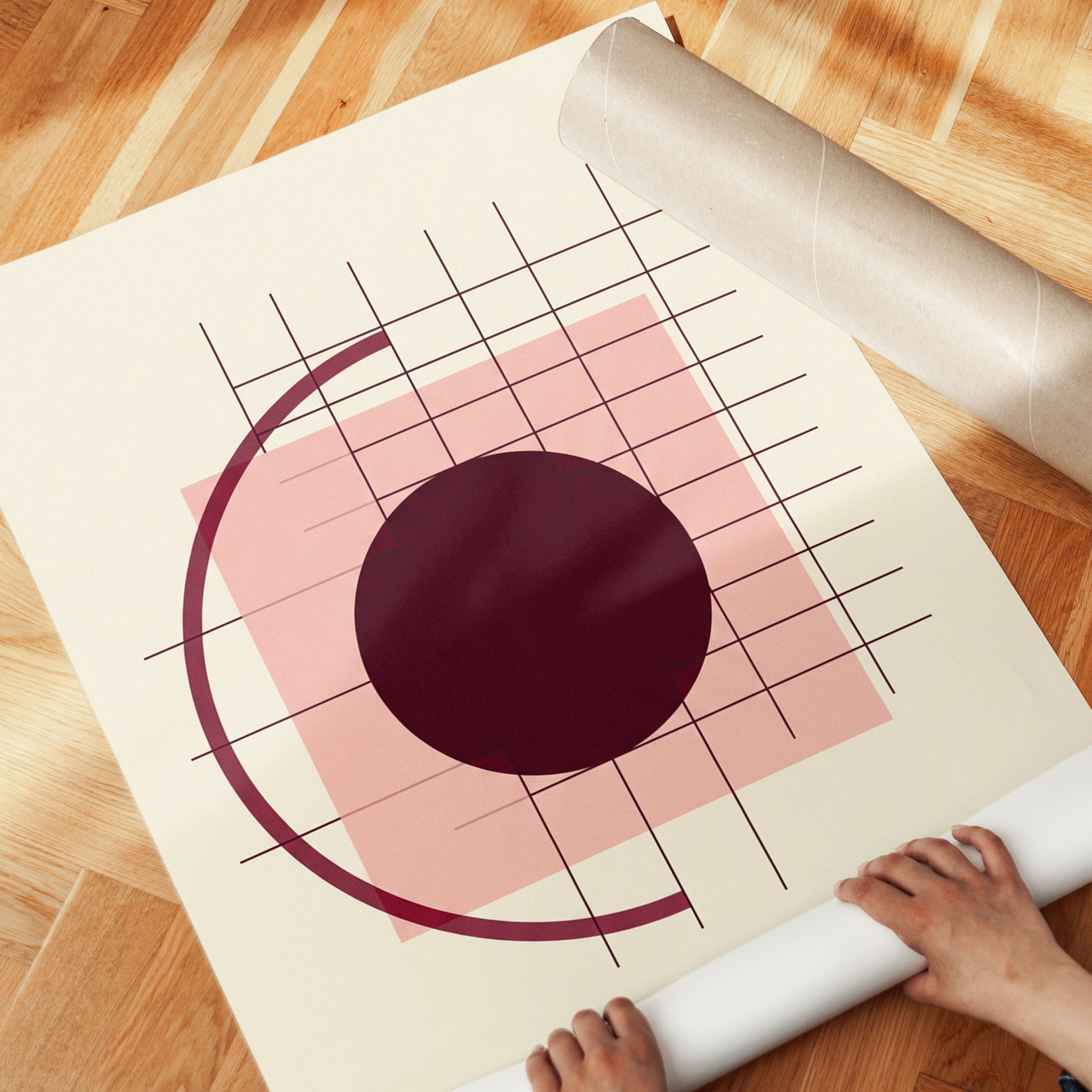 Bauhaus Geometric Poster: Modern Form Grid Design 1923 - detail