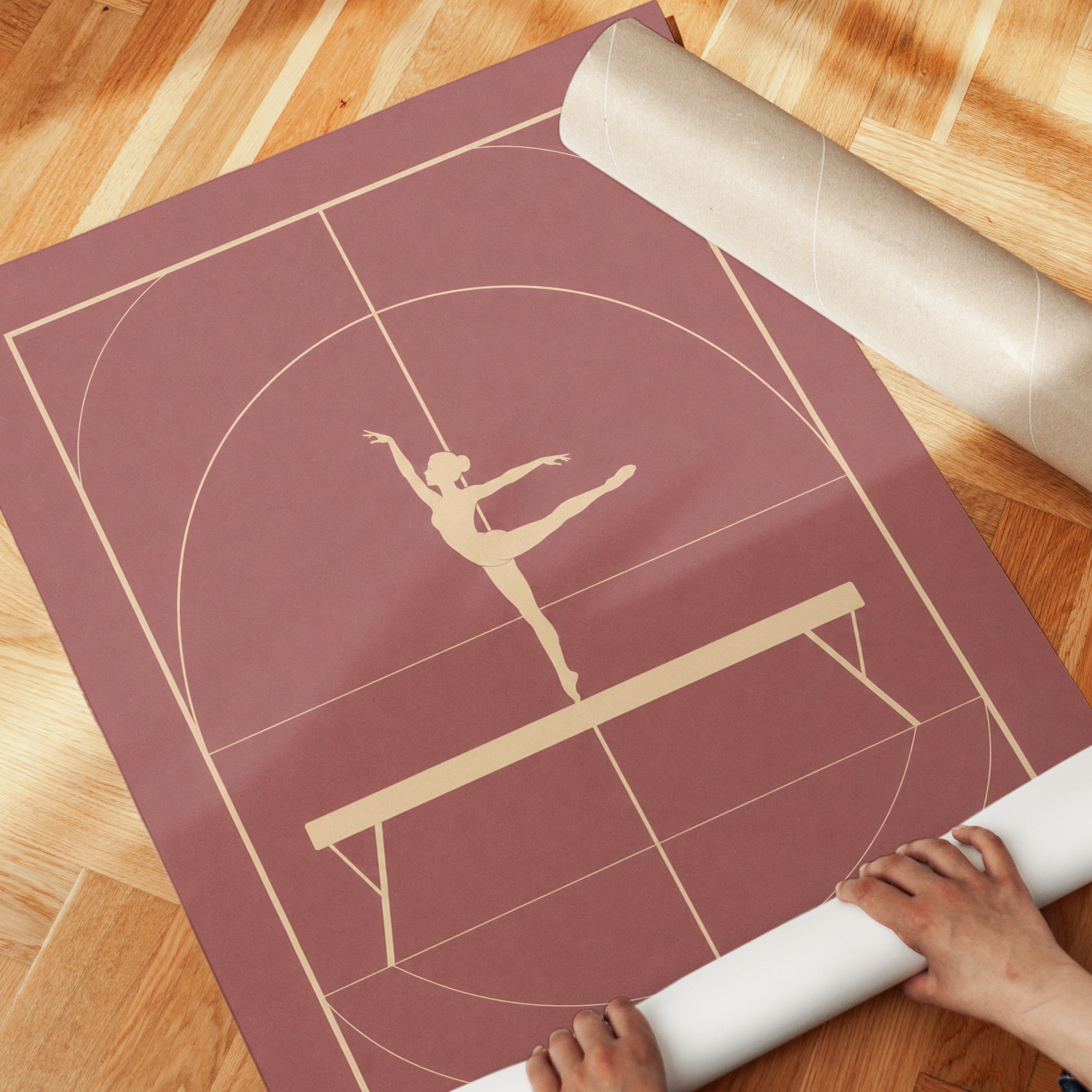 Gymnastics Wall Art – Balance Beam Print - detail