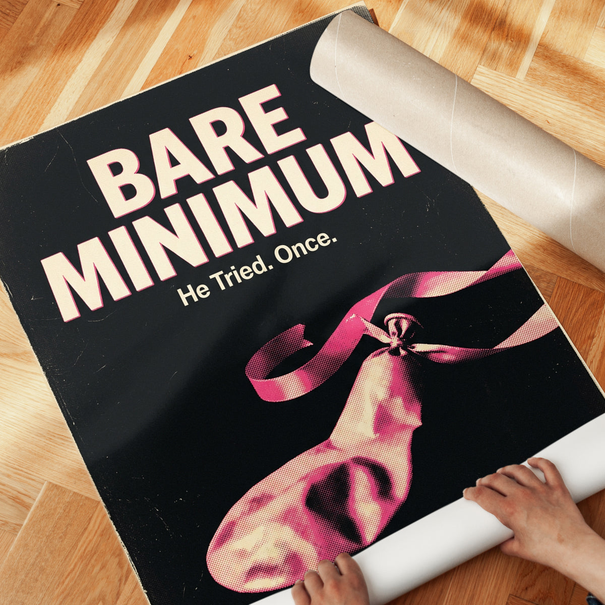Bare Minimum Poster: Retro Comedy Typography Art Print - detail