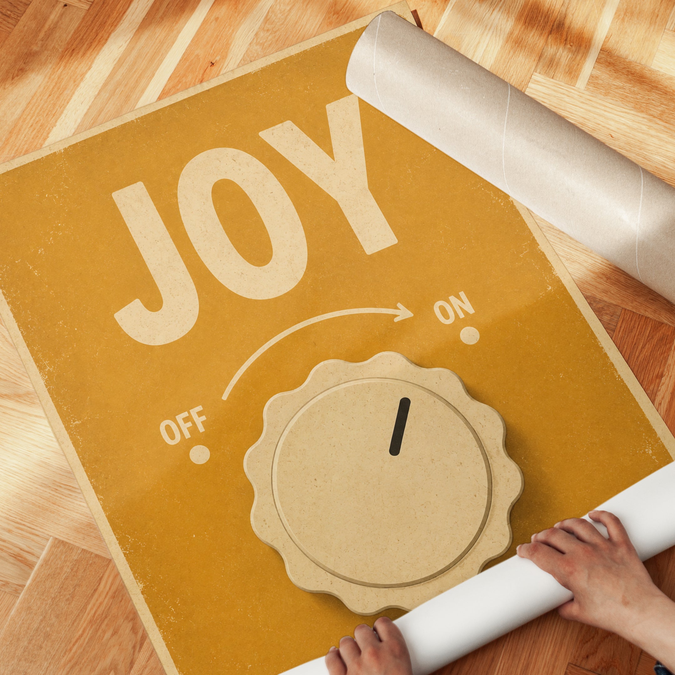 Joy Wall Art – Retro Typography Print - detail
