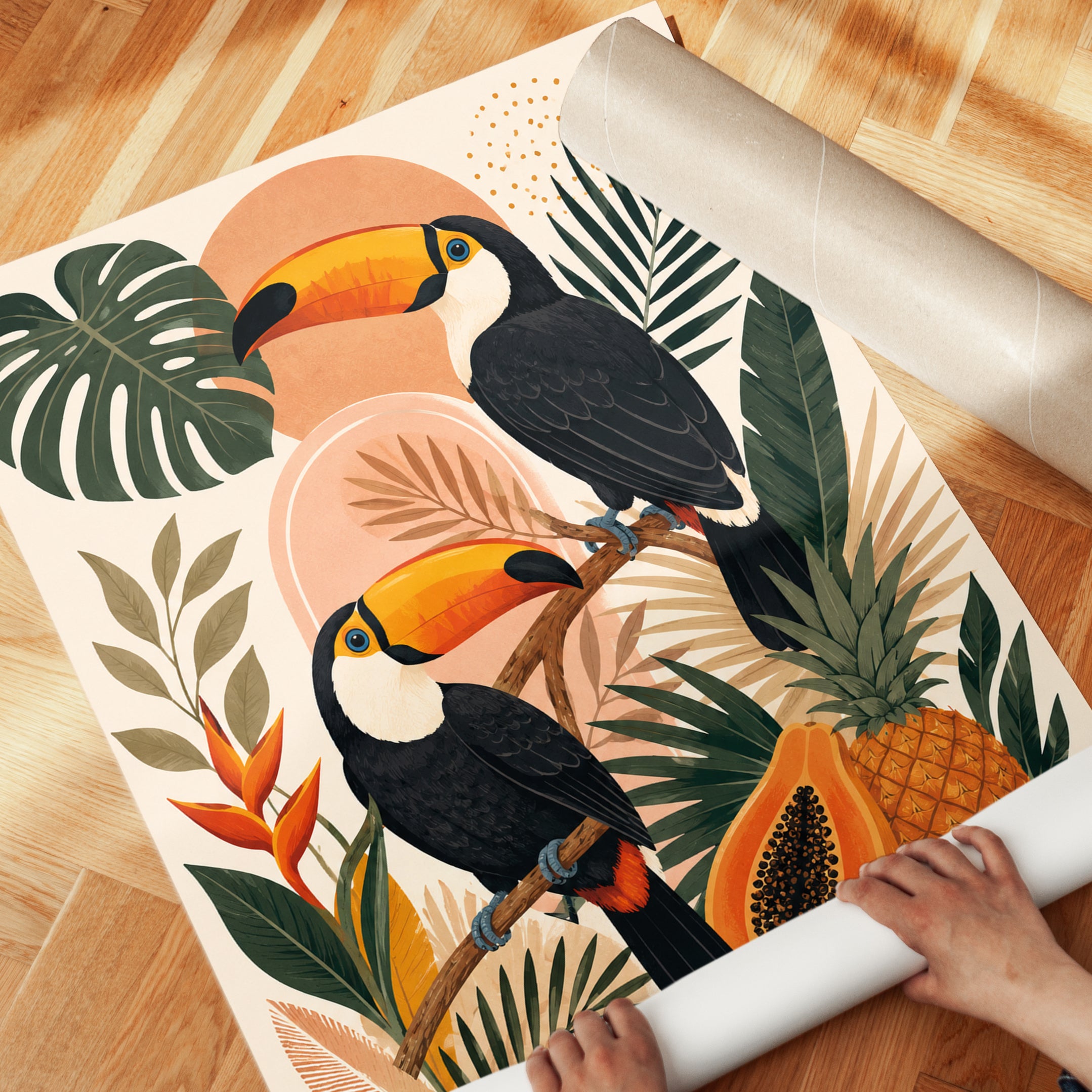 Tropical Bird Wall Art – Toucan Print - detail