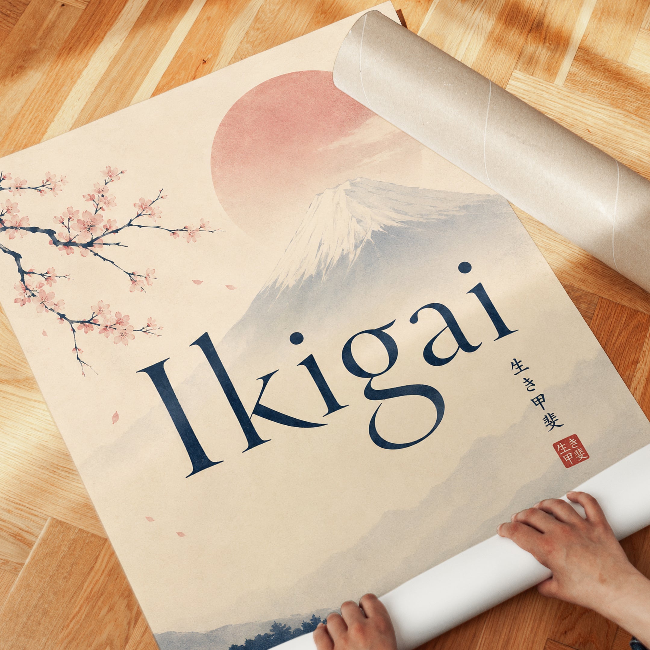 Ikigai Wall Art – Japanese Motivational Print - detail