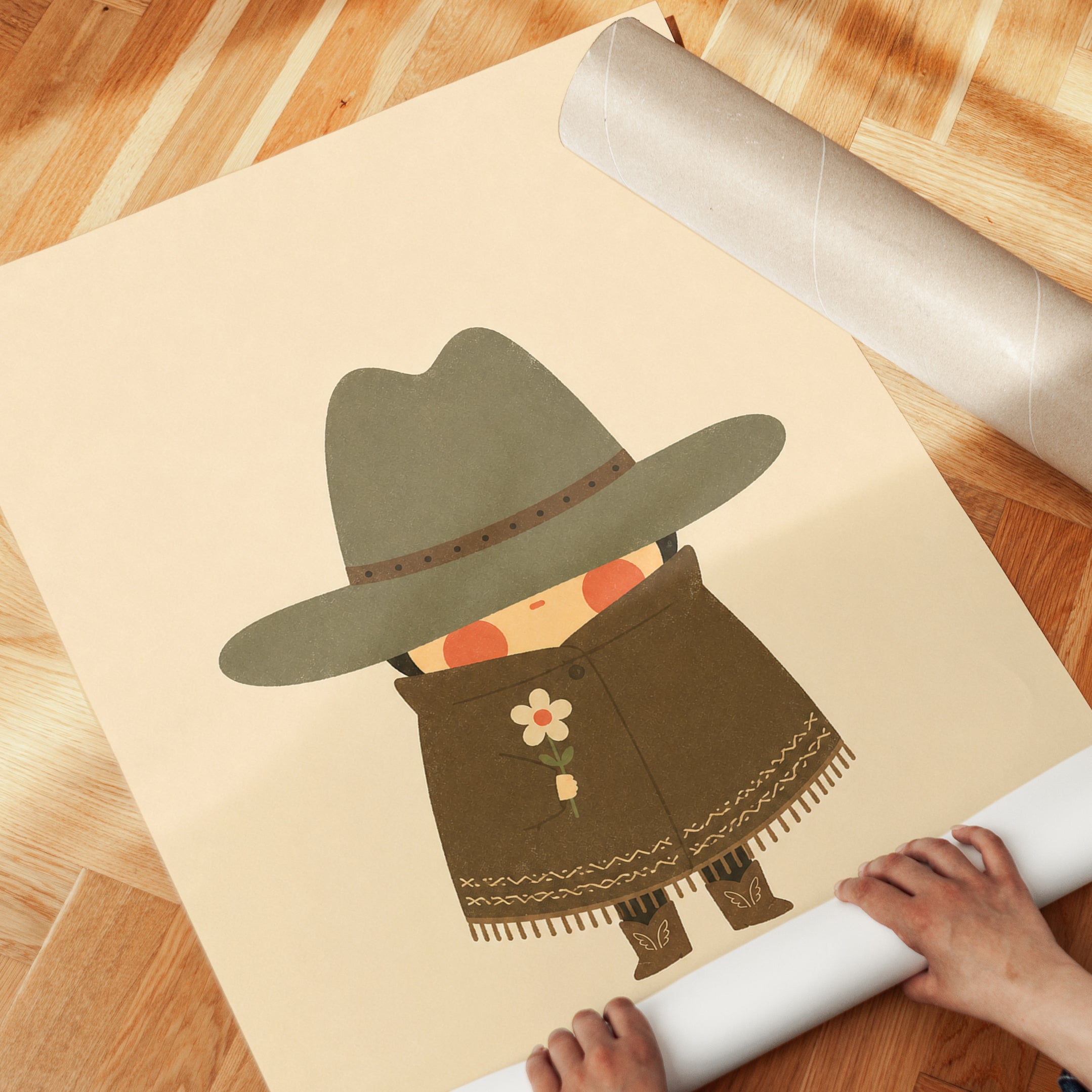 Cowboy Nursery Wall Art – Western Kids Room Decor - detail