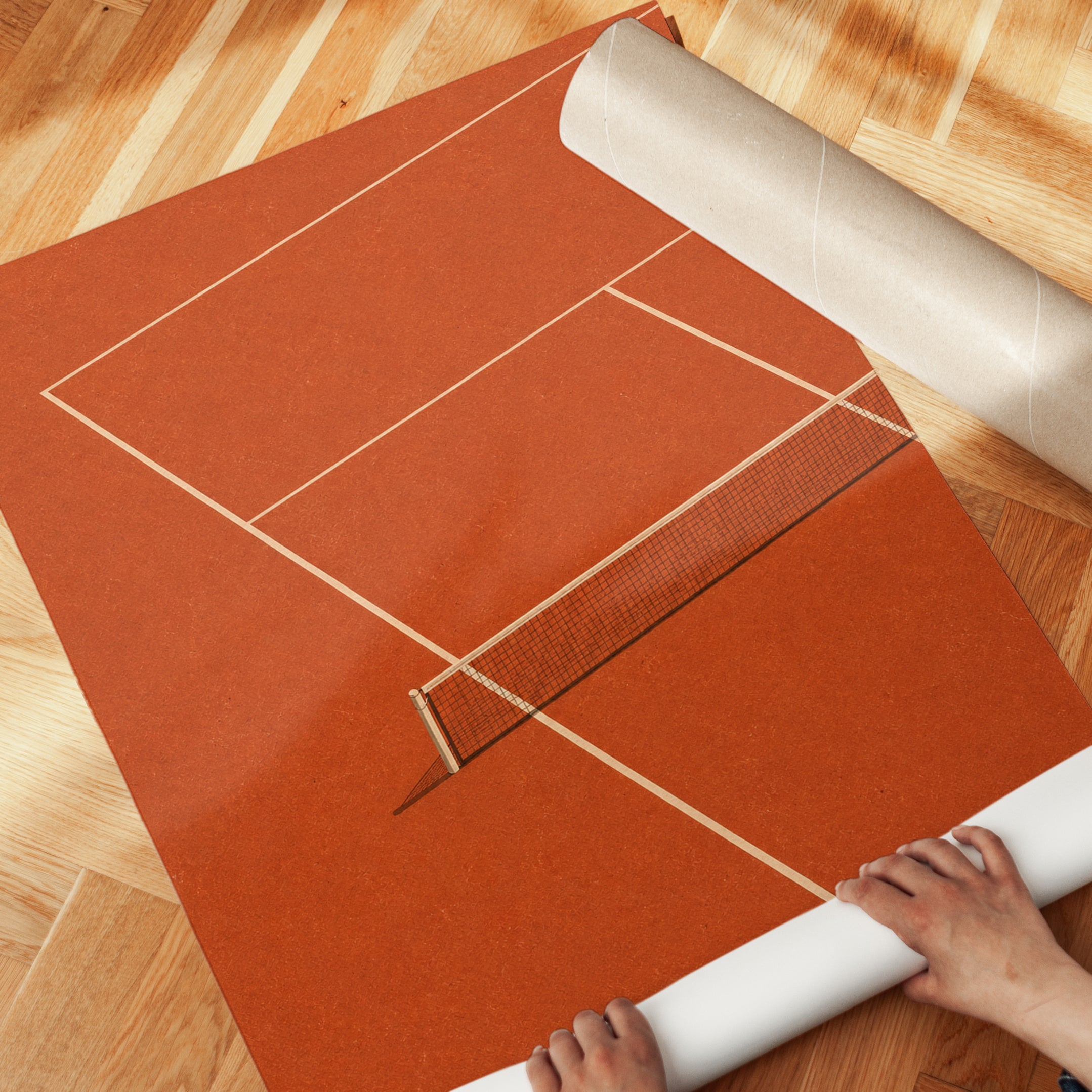Tennis Court Wall Art – Minimalist Sports Print - detail