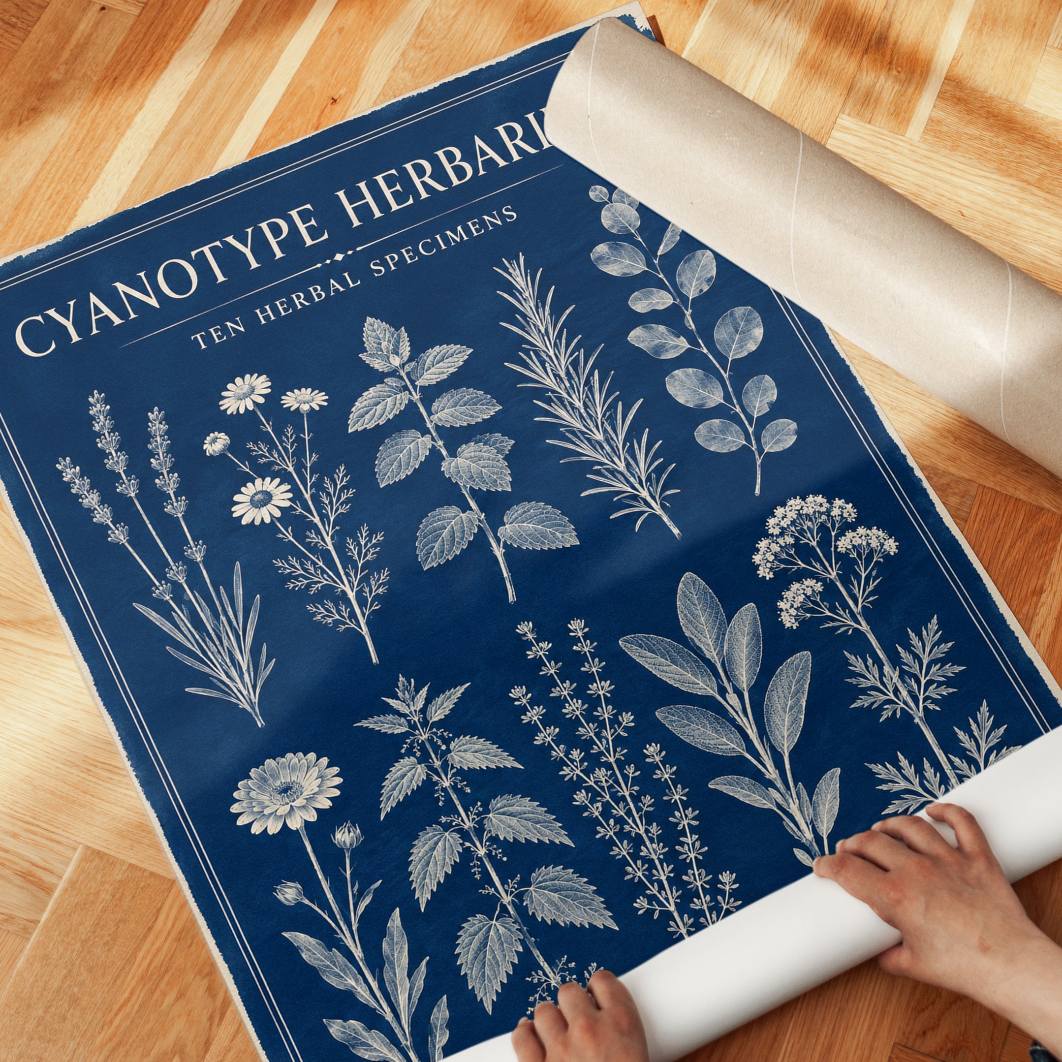 Cyanotype Botanical Print - detail
