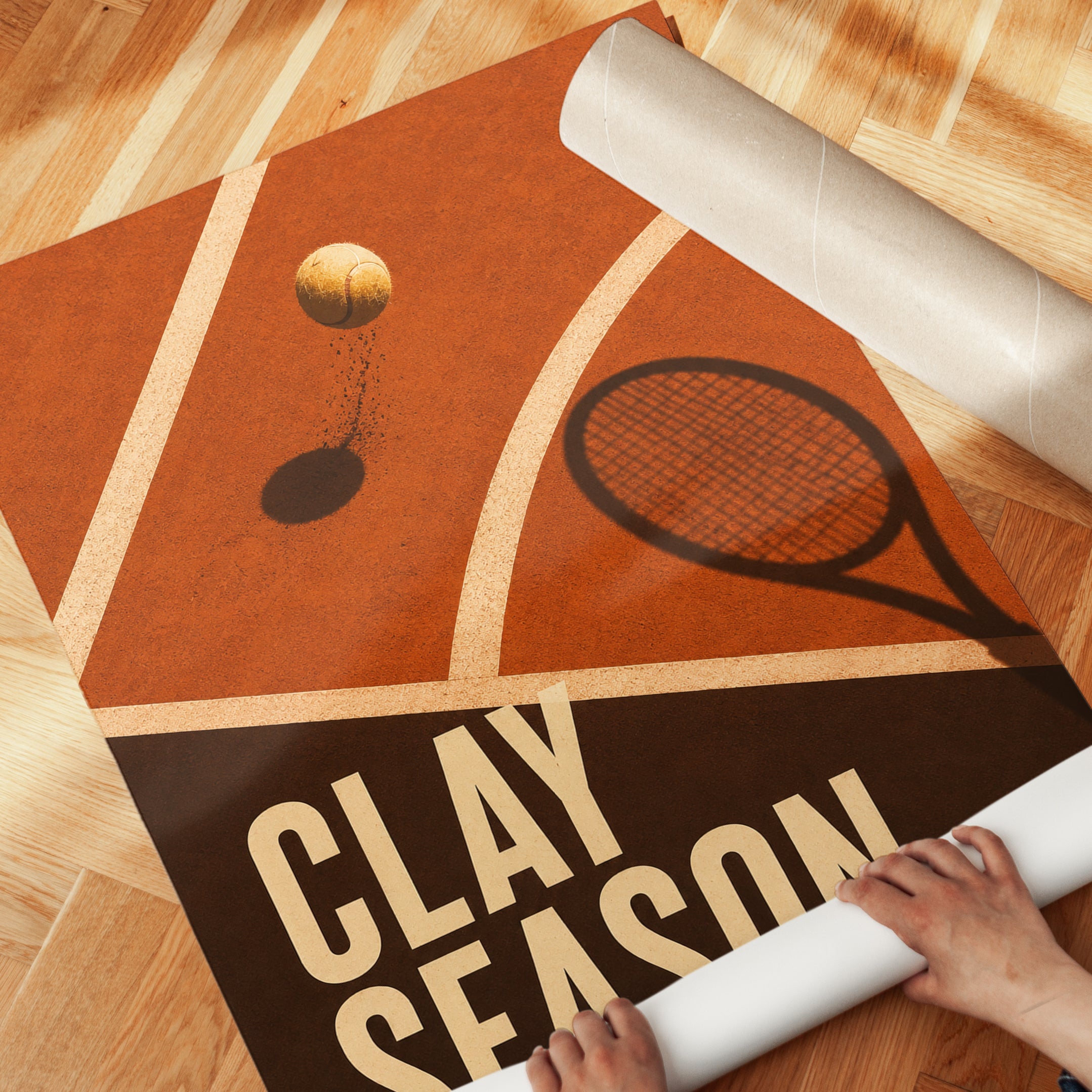 Retro Tennis Poster Print - detail