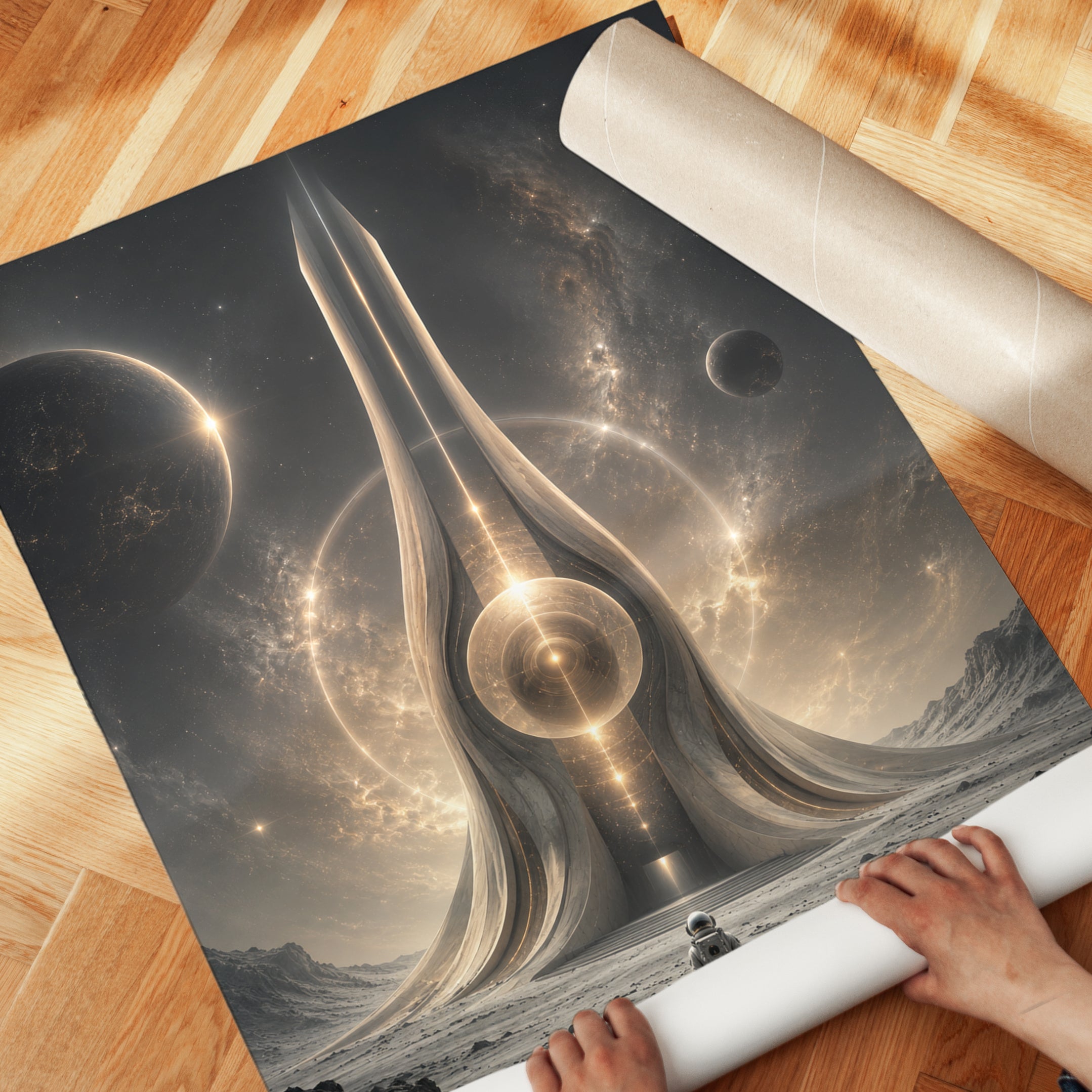 Space Explorer Wall Art – Sci Fi Poster - detail