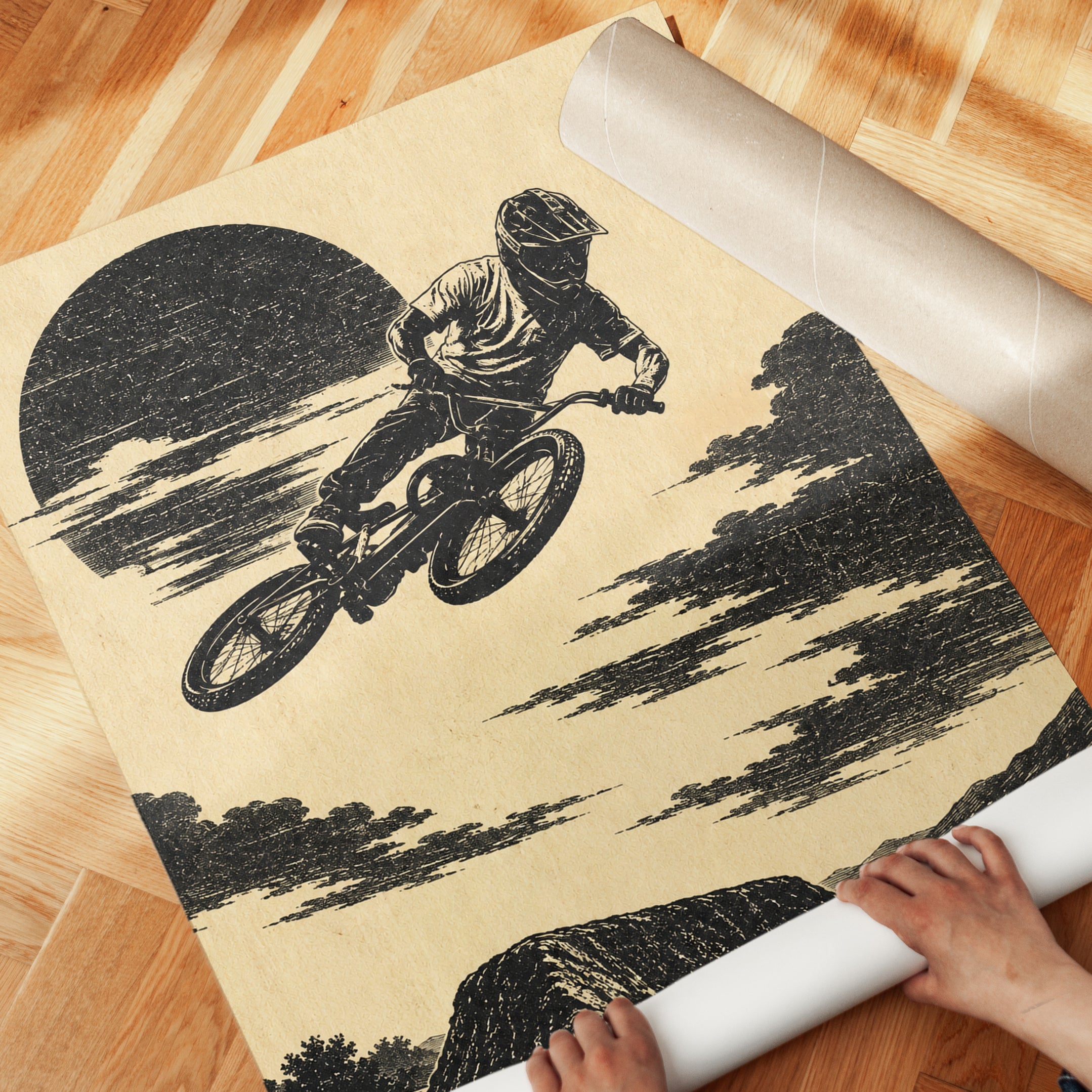 BMX Wall Art – Mountain Bike Jump Print - detail