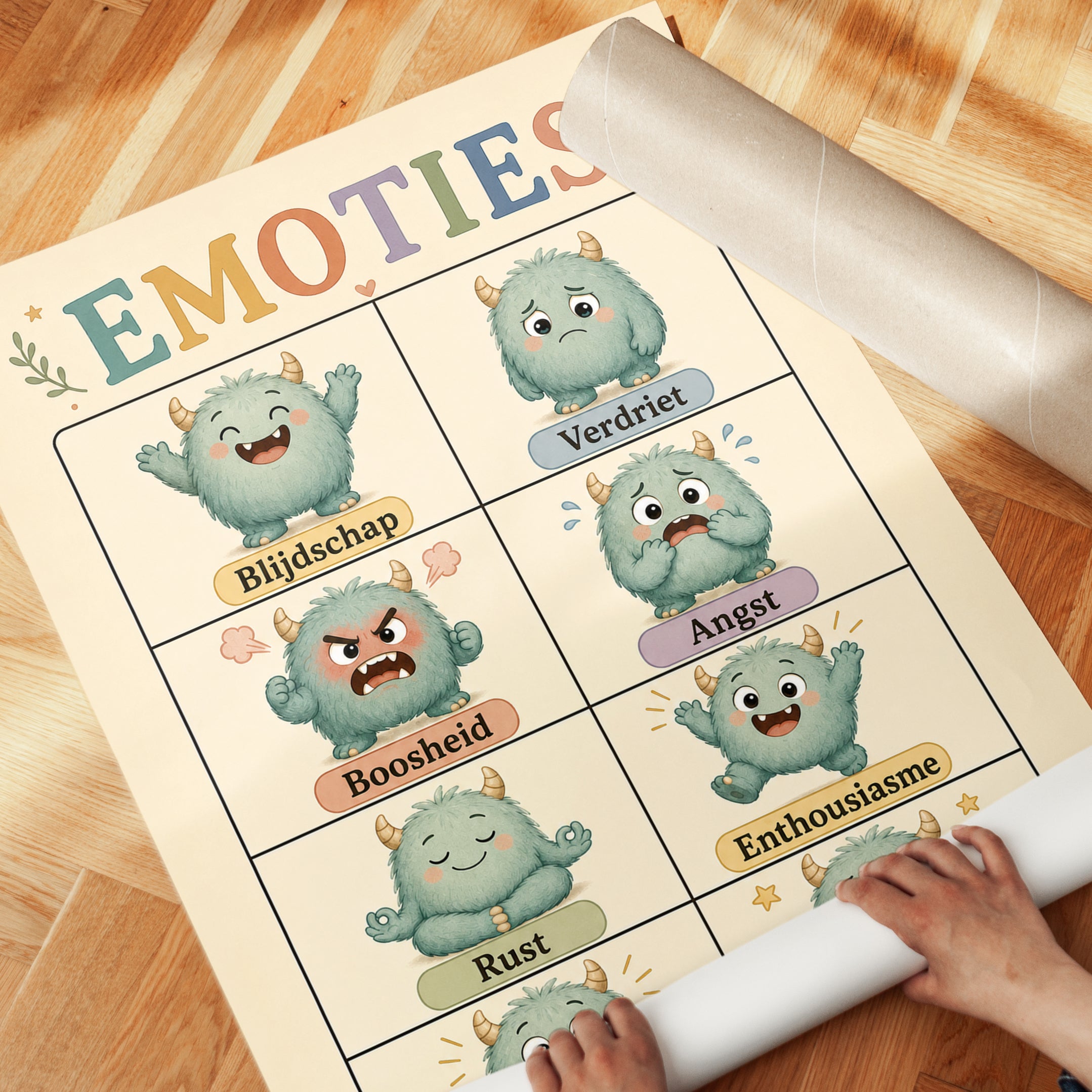 Kids Emotions Poster: Dutch Monster Illustrations - detail