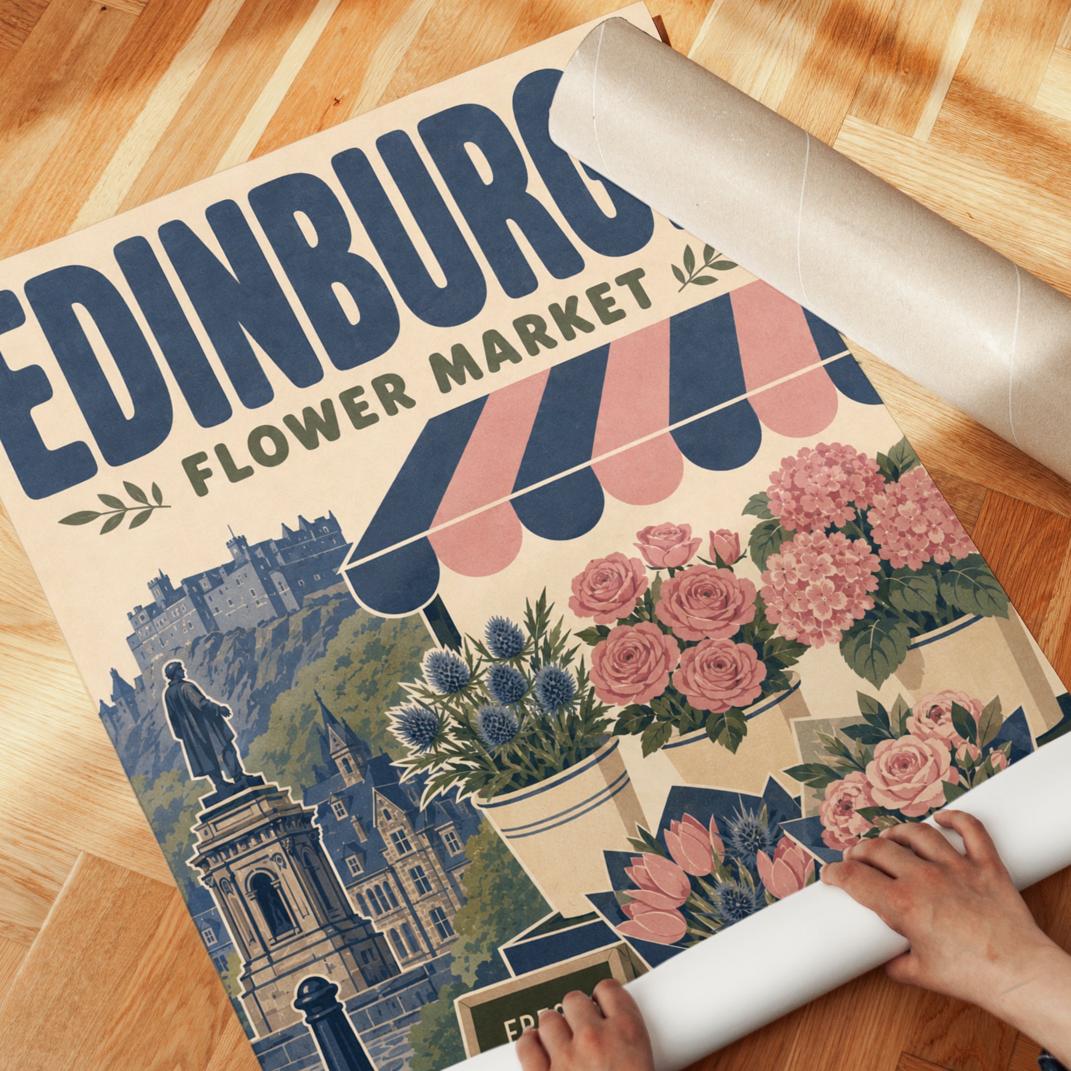 Edinburgh Flower Market Print - detail