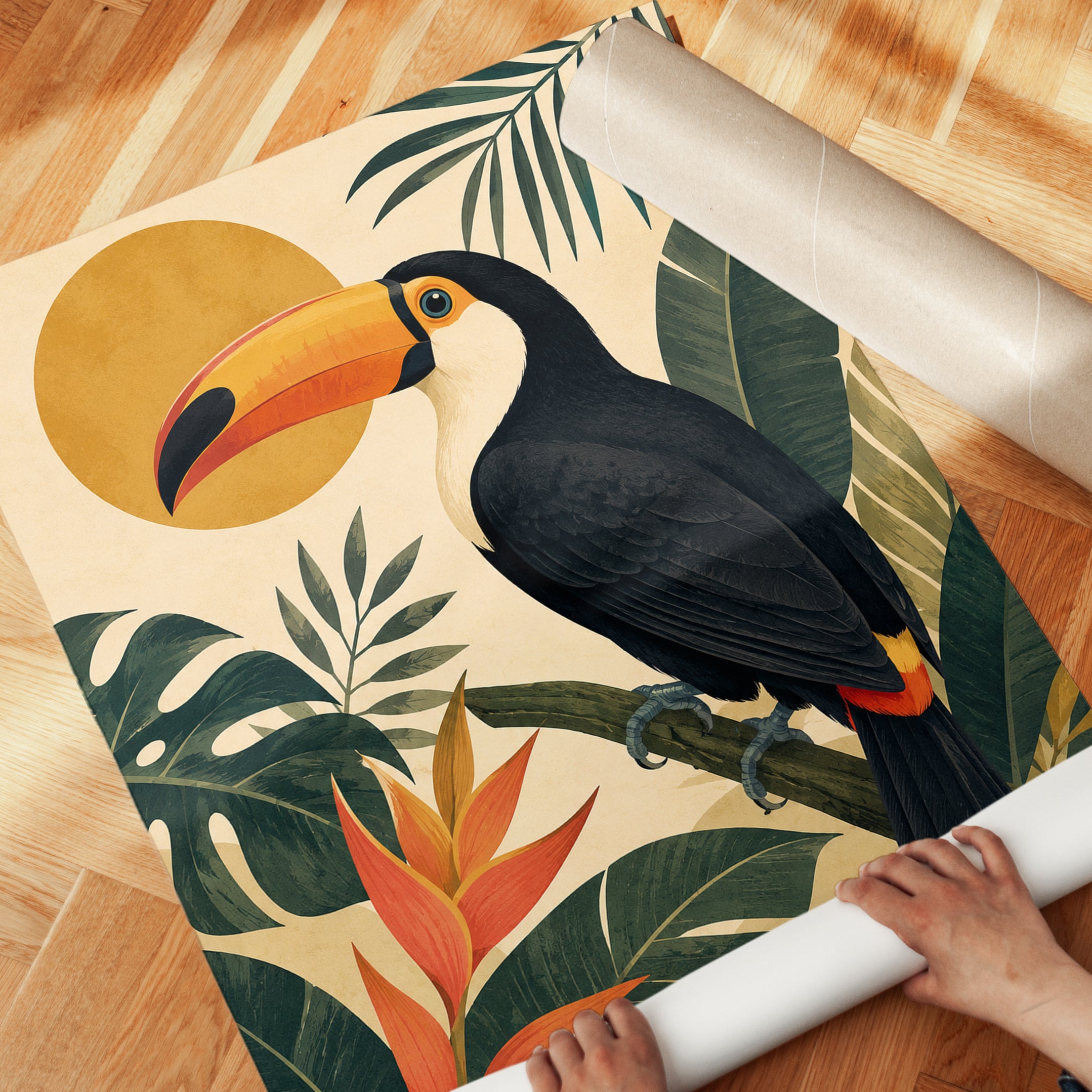 Tropical Toucan Print - detail