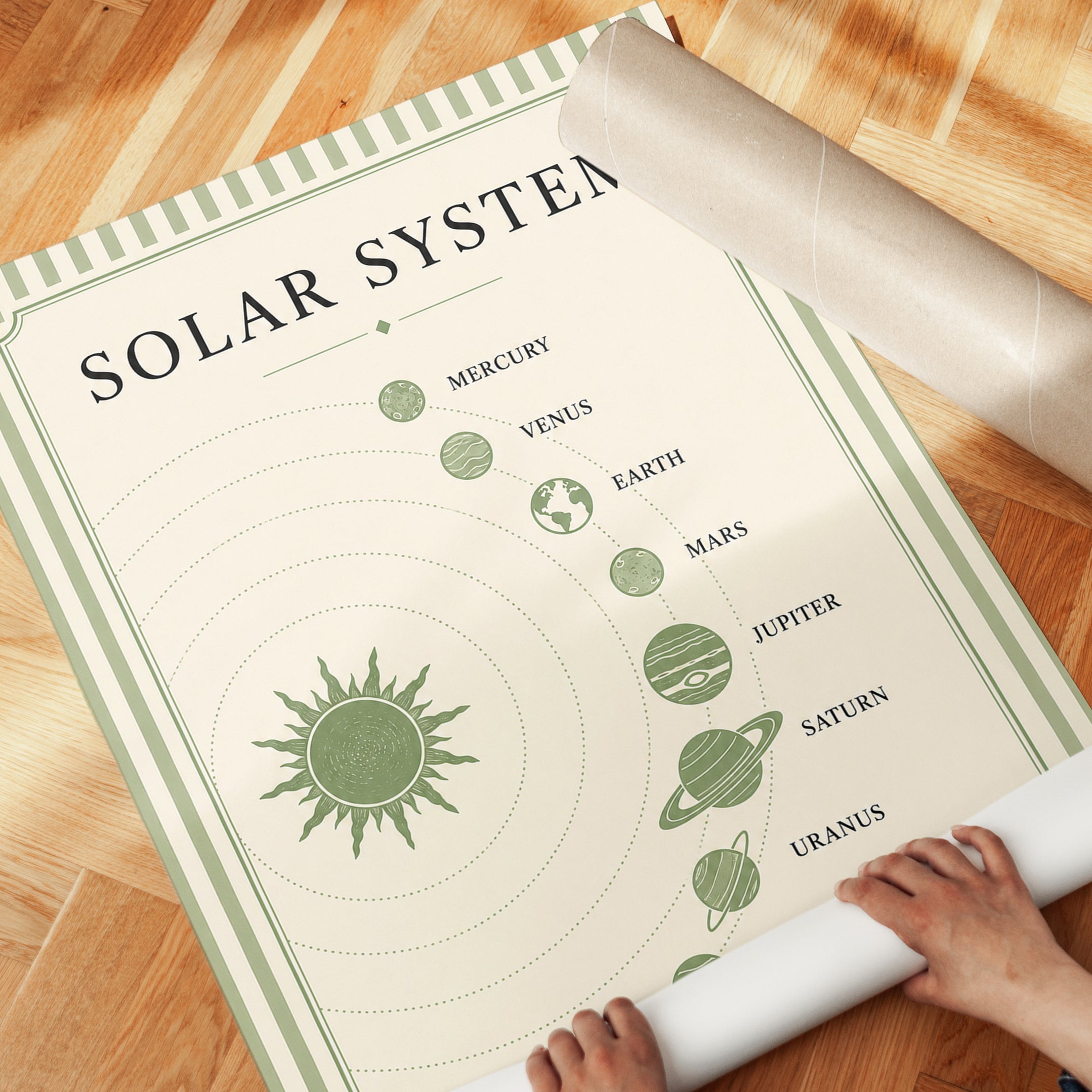 Solar System Poster – Educational Space Wall Art - detail