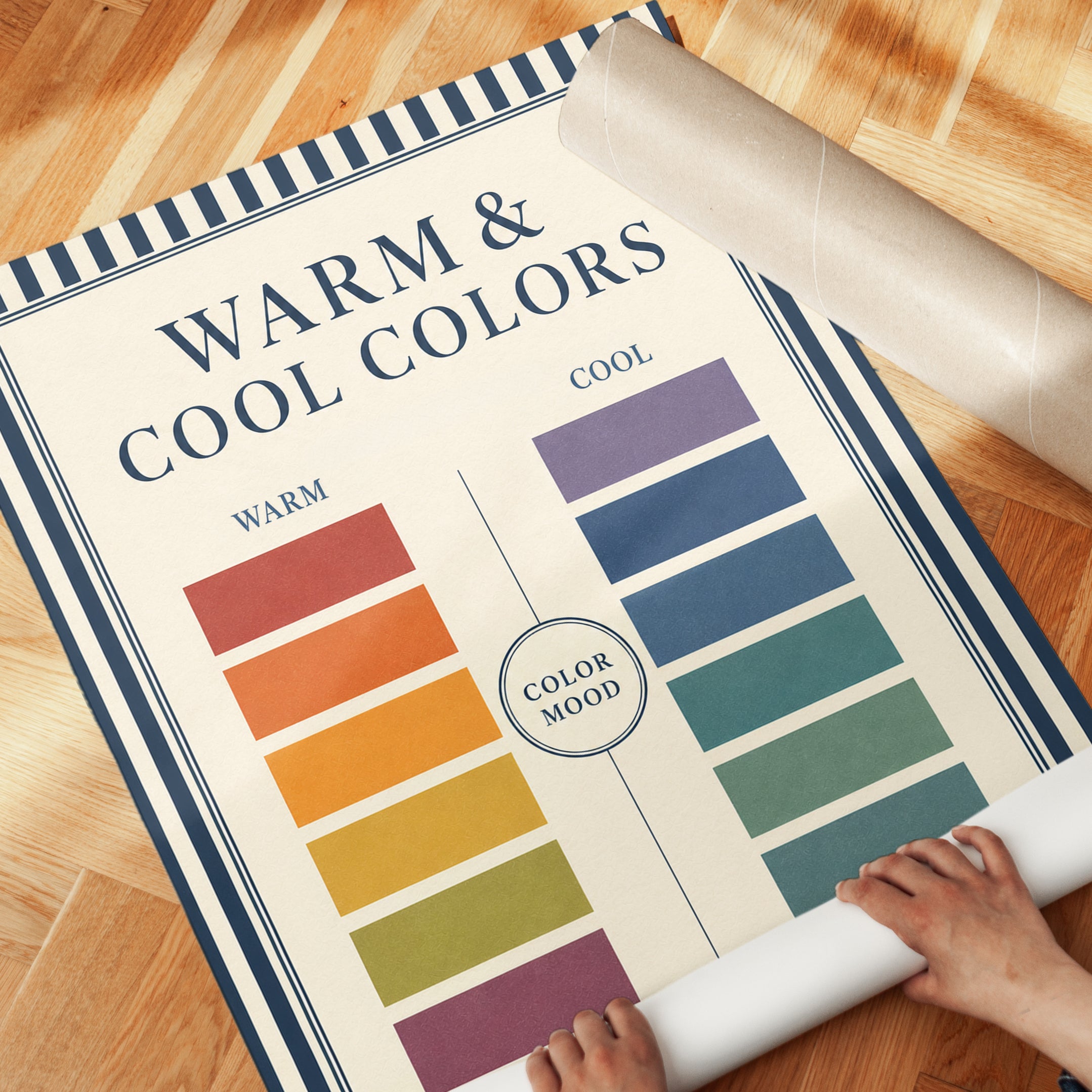 Color Theory Poster – Warm Colors Chart - detail