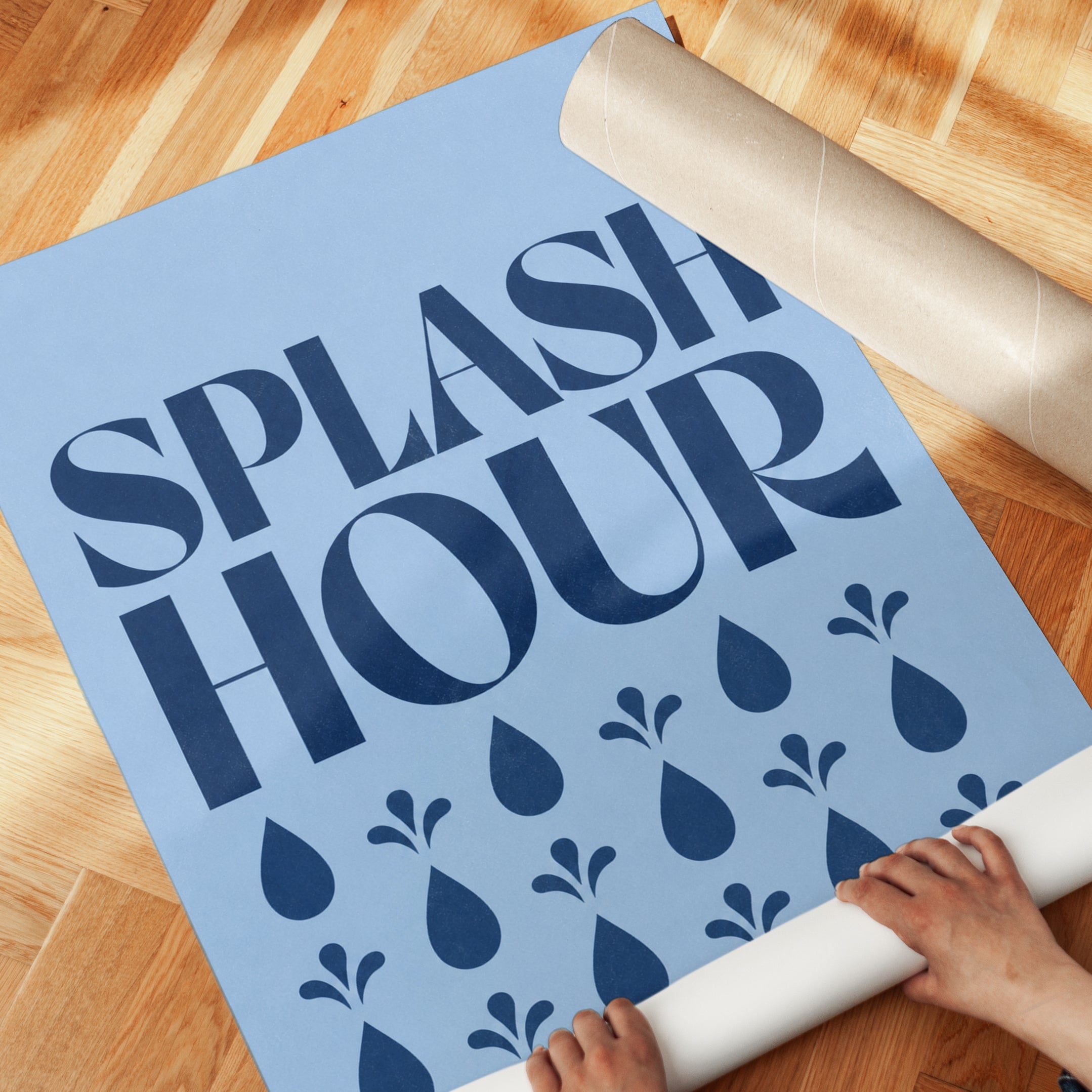Bathroom Wall Art: Splash Hour Typography - detail