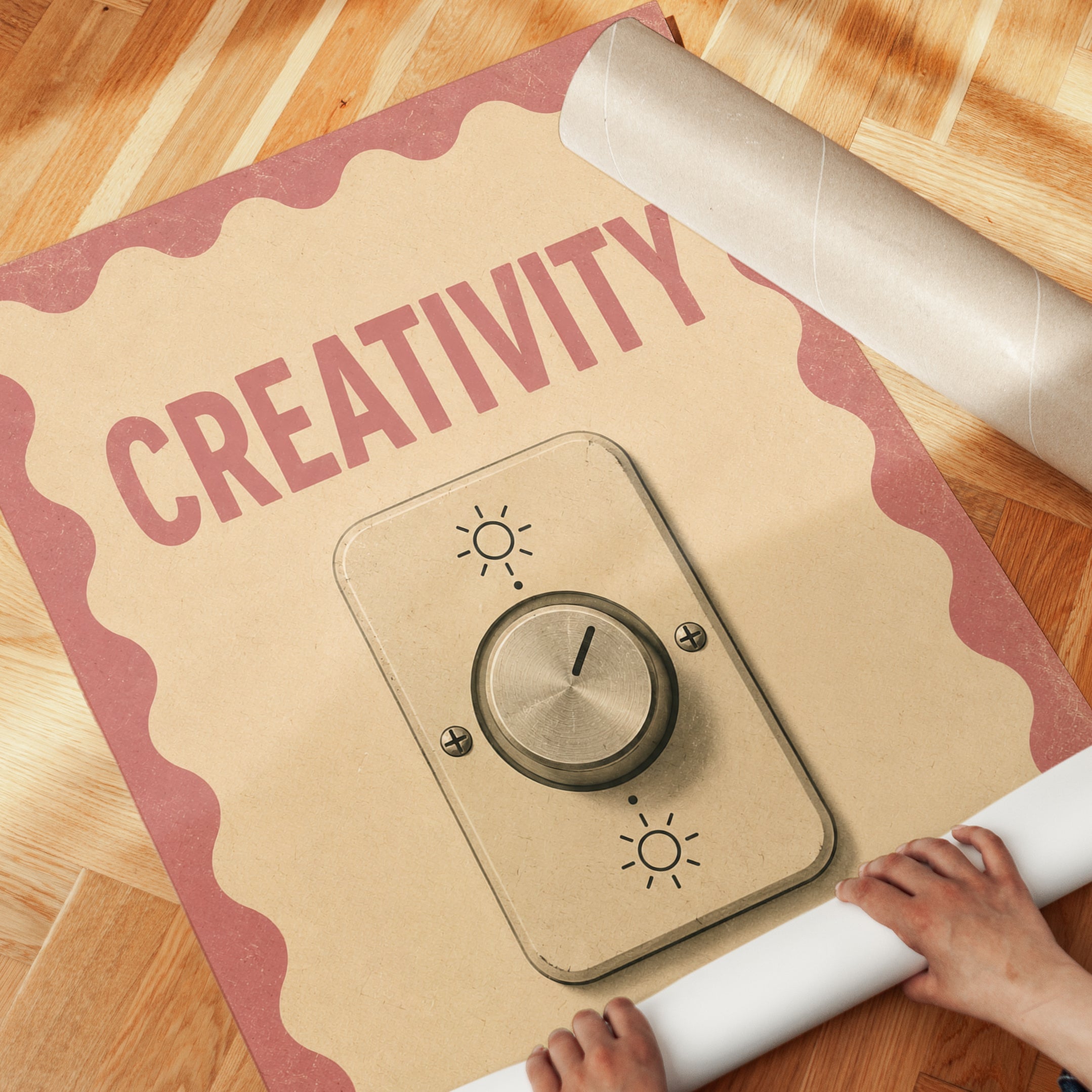 Creativity Dial Poster: Retro Motivational Wall Art - detail