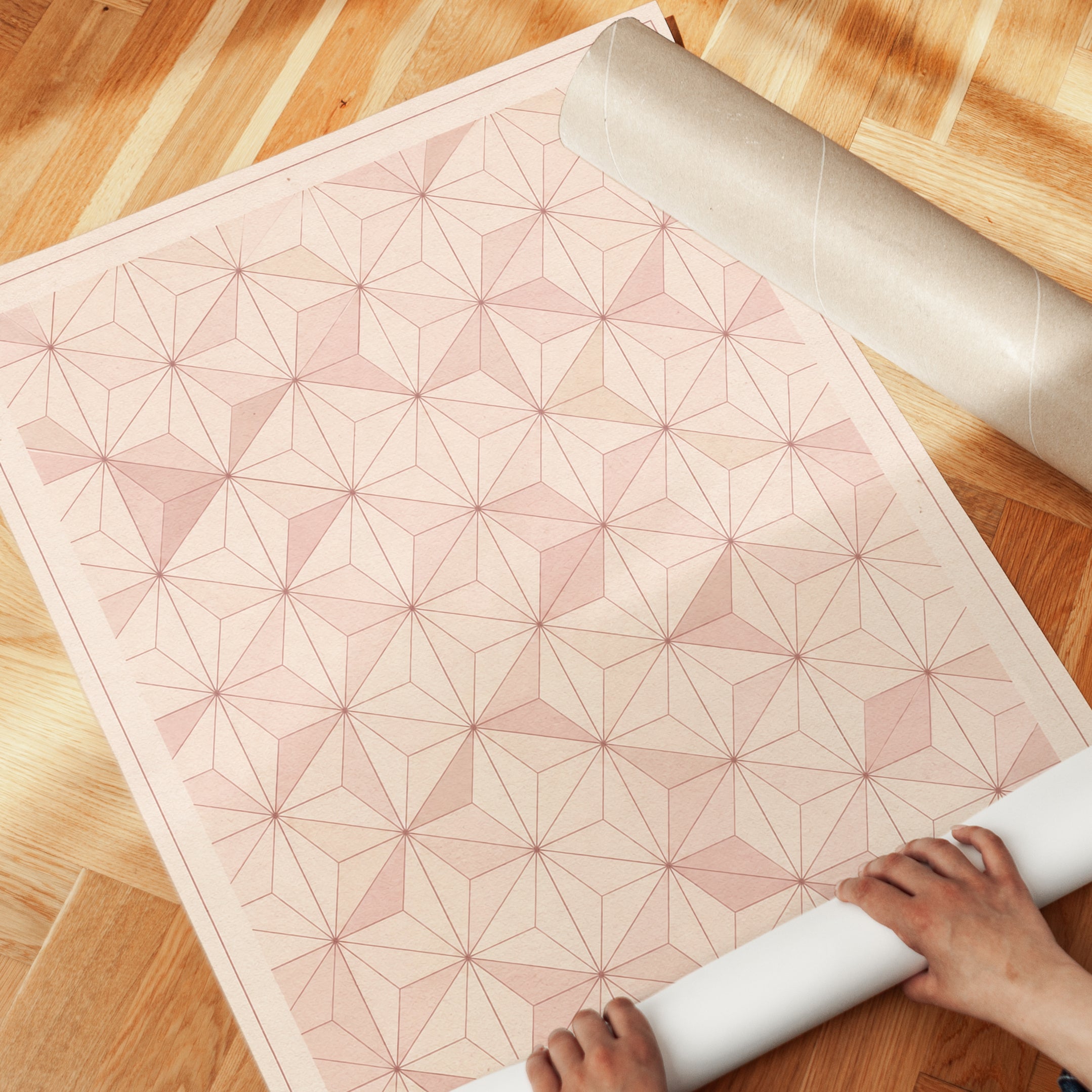 Asanoha Pattern Print: Japanese Geometric Hemp Leaf Art - detail