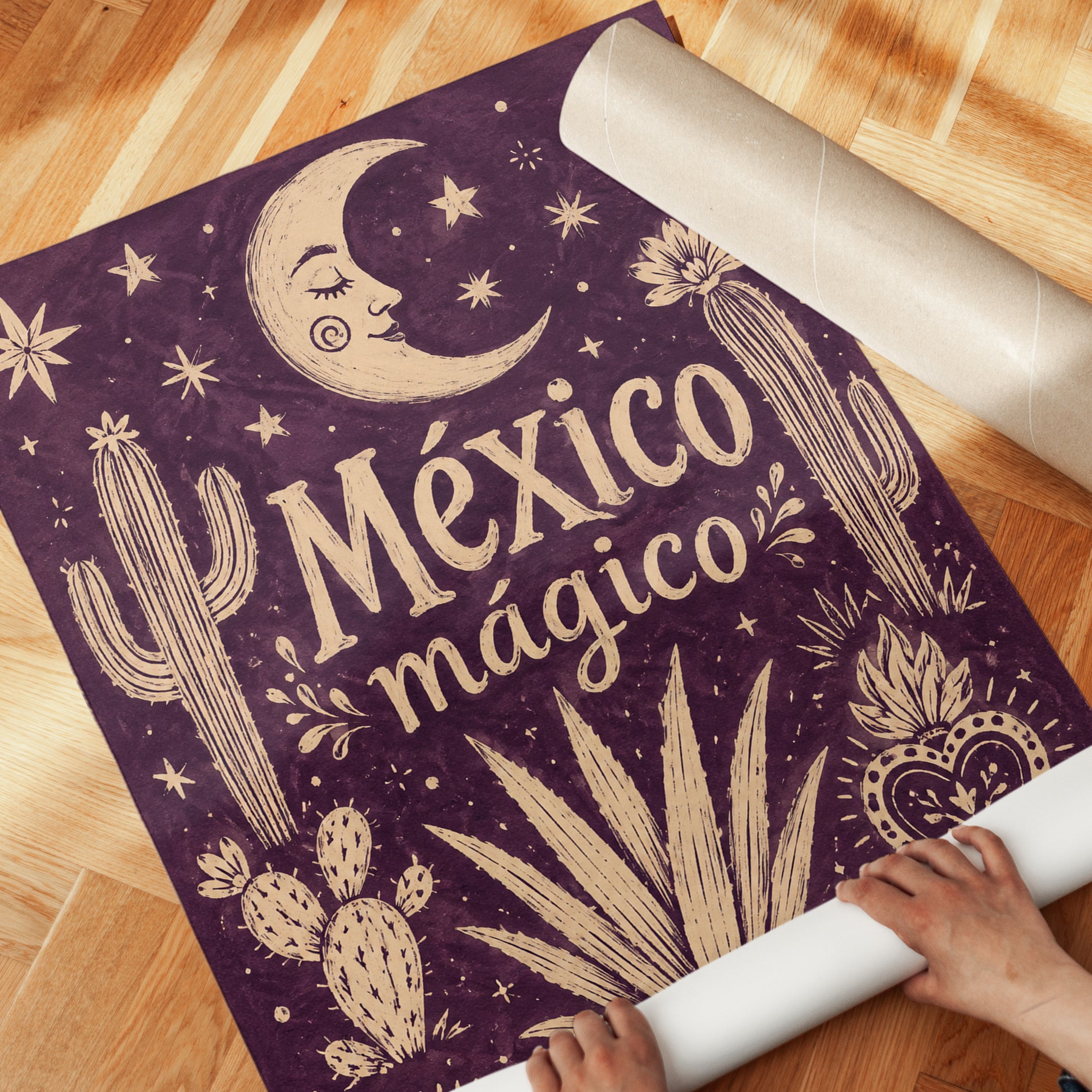 Mexican Folk Art Print – Mexico Travel Poster - detail