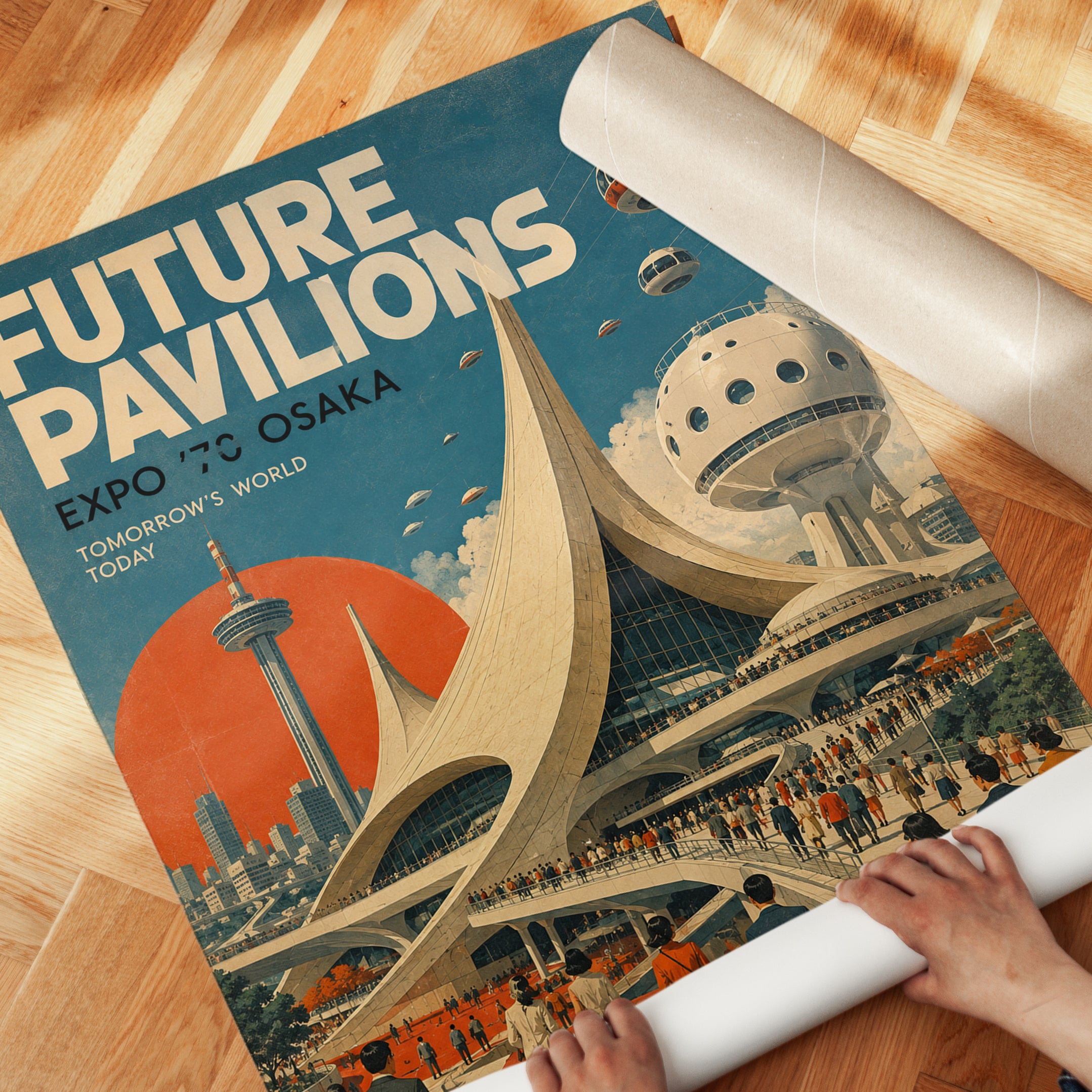 Vintage Expo Poster – Retro Japan Travel Print - detail