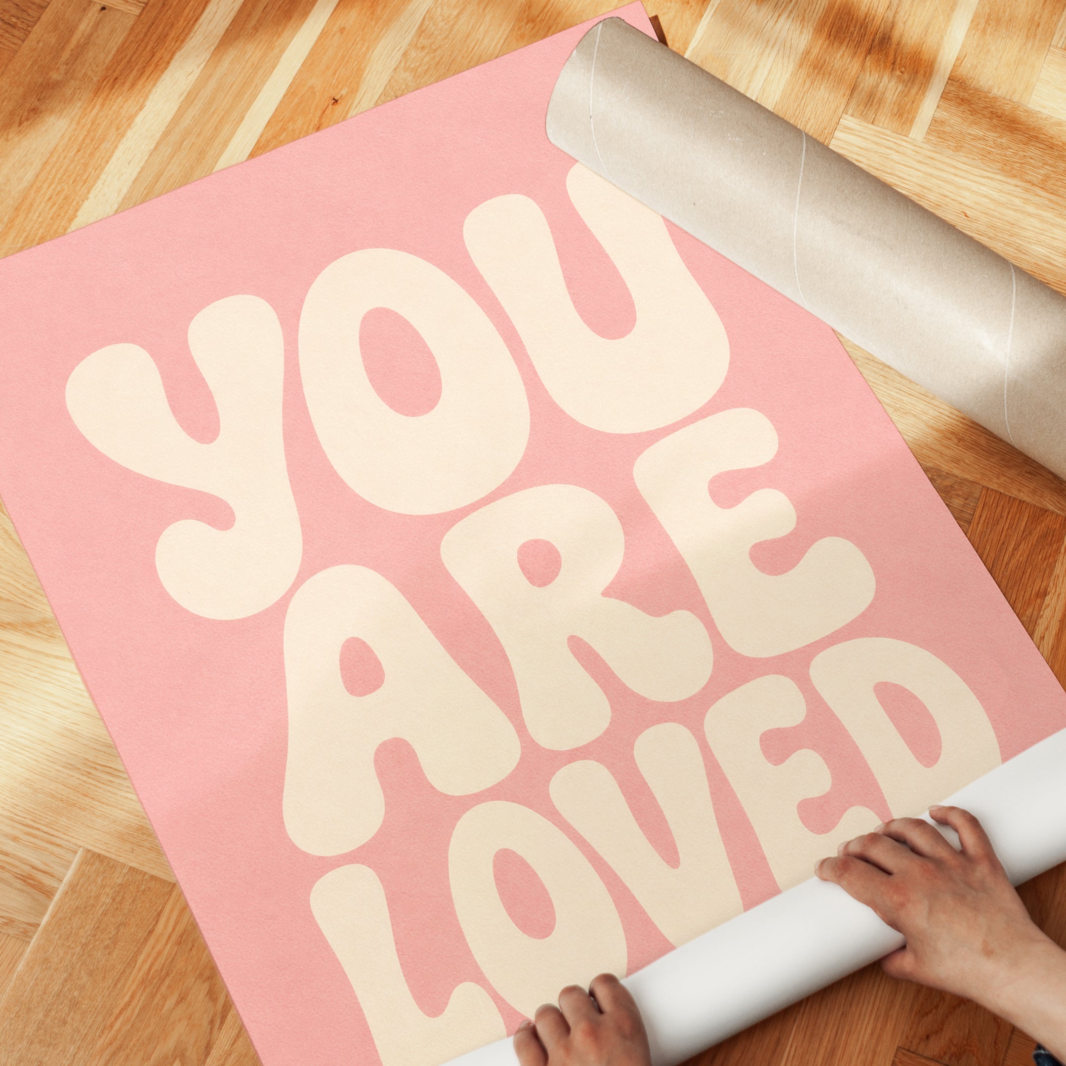 You Are Loved Typography Print - detail