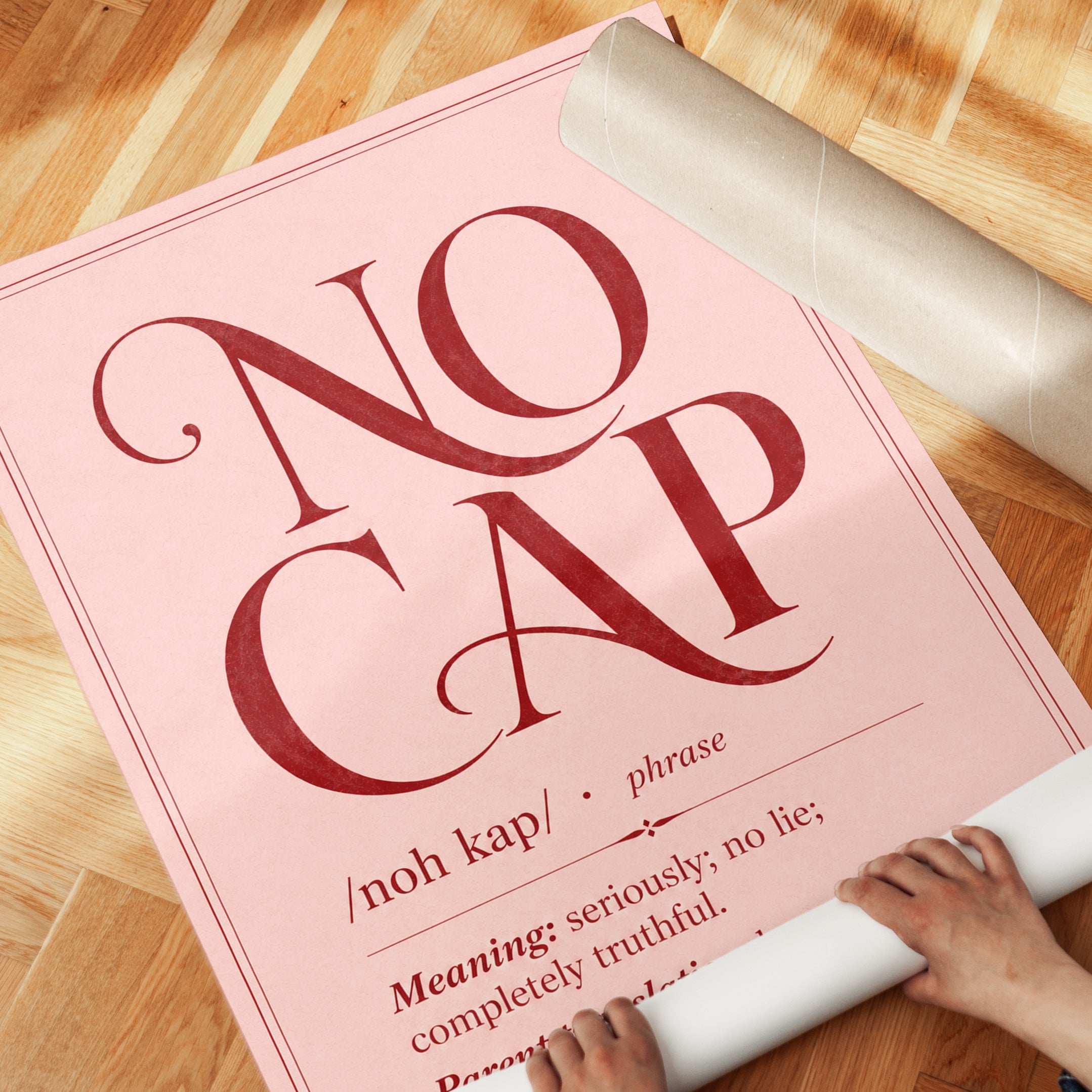 No Cap Wall Art – Funny Definition Print - detail