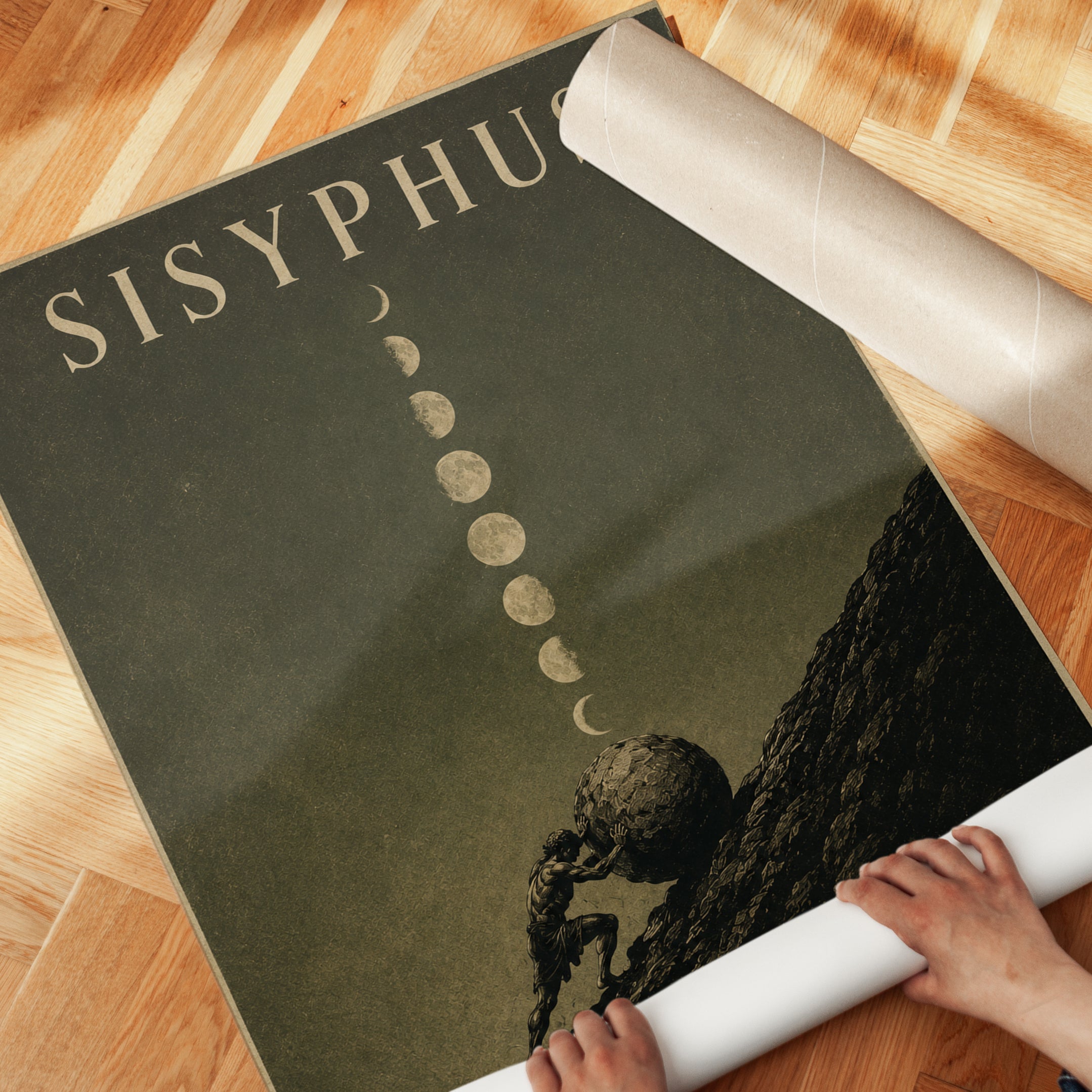 Greek Mythology Poster – Sisyphus Wall Art - detail