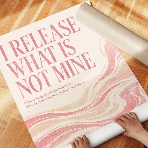 Affirmation Wall Art – Letting Go Quote Print - detail