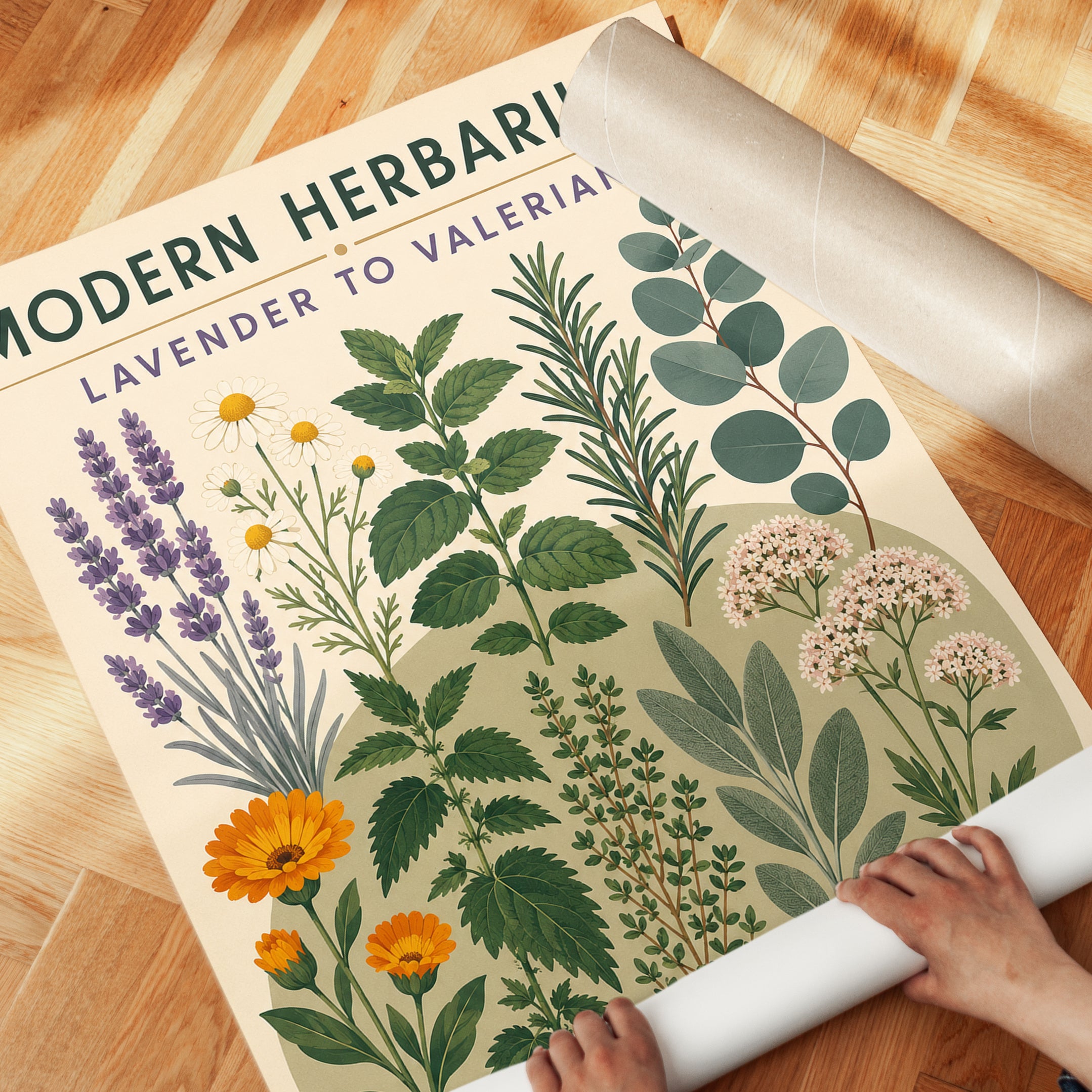 Botanical Wall Art: Lavender to Valerian - detail