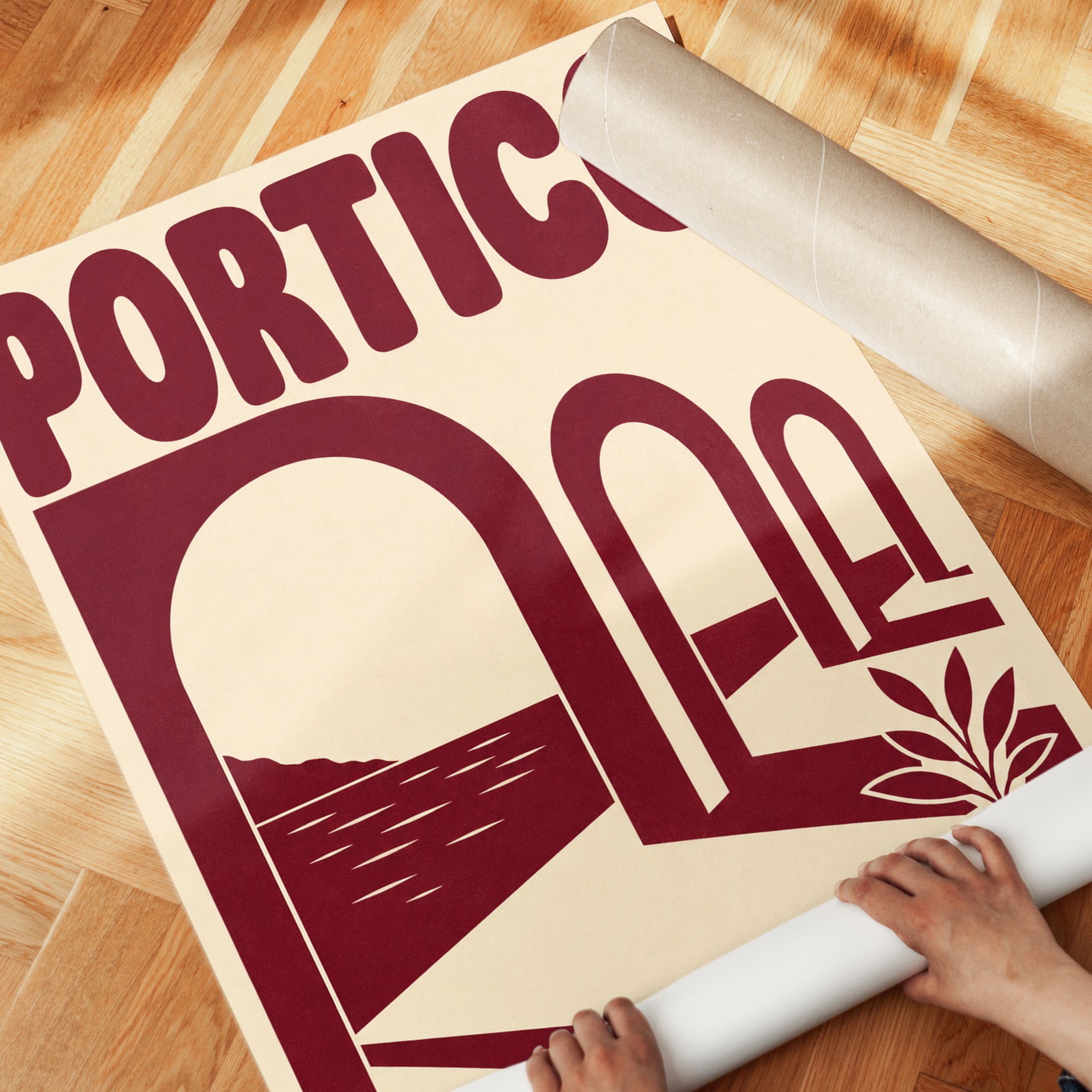 Italian Travel Poster: Retro Mediterranean Arch - detail
