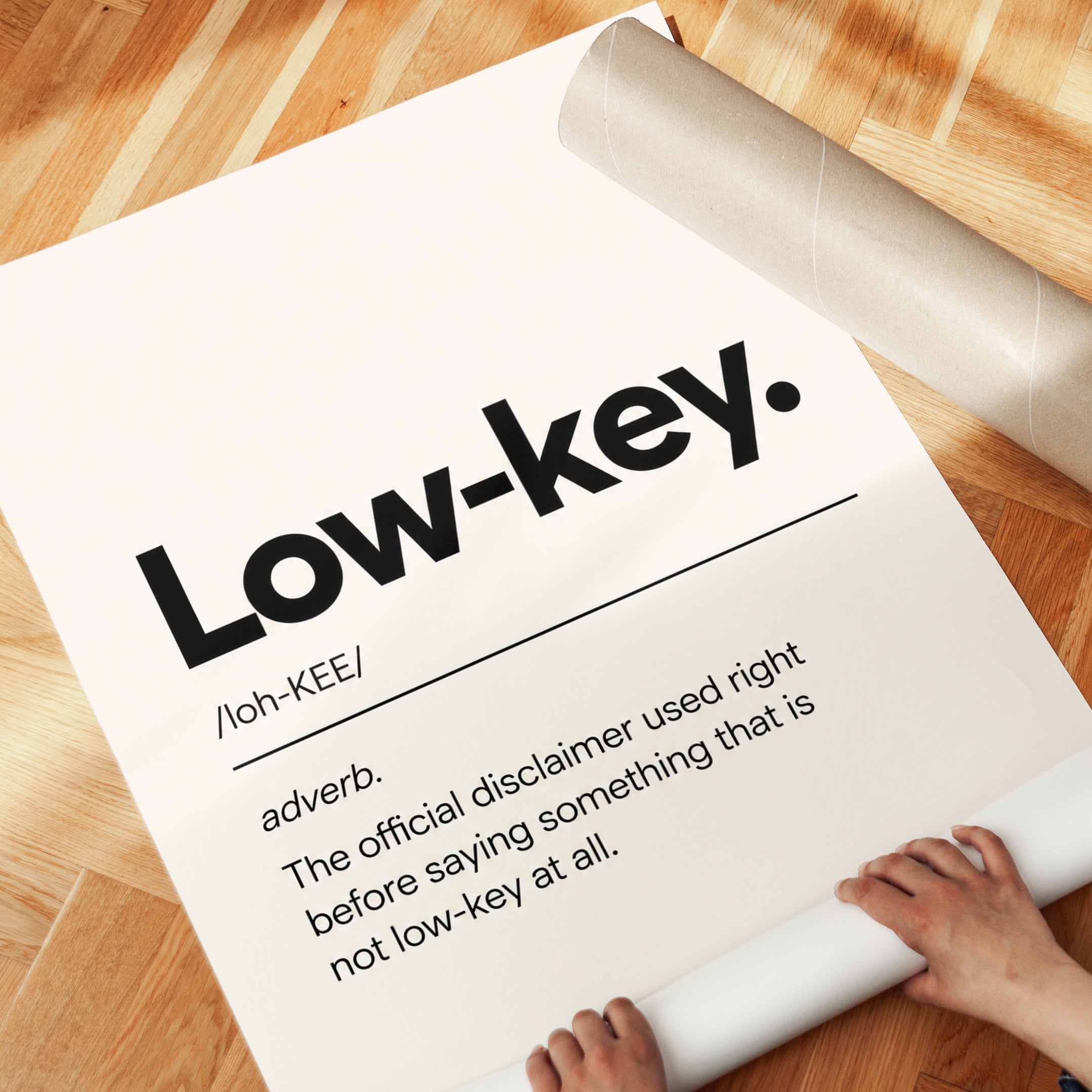 Typography Poster: Humorous Low-Key Definition - detail