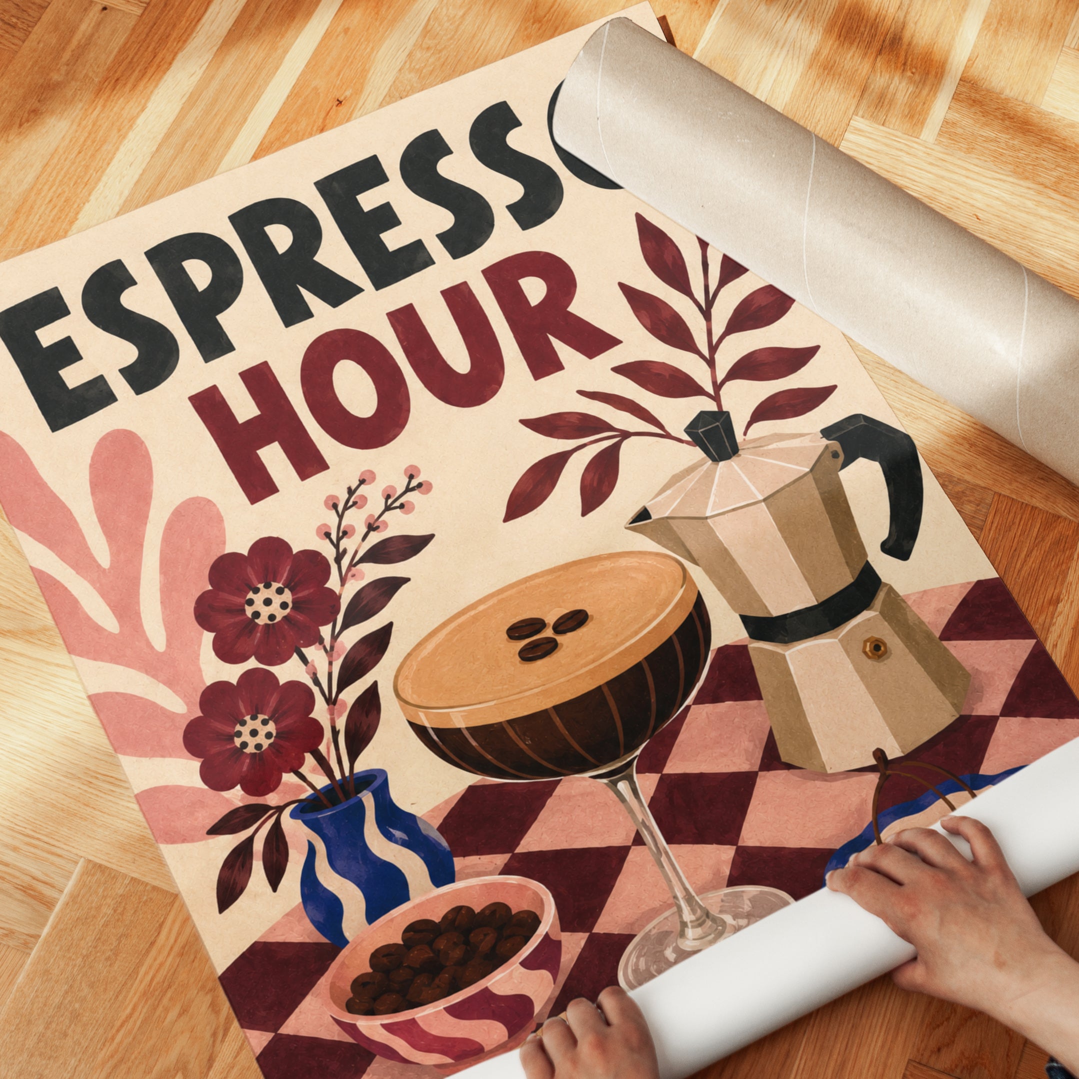 Coffee Bar Wall Art – Espresso Kitchen Print - detail