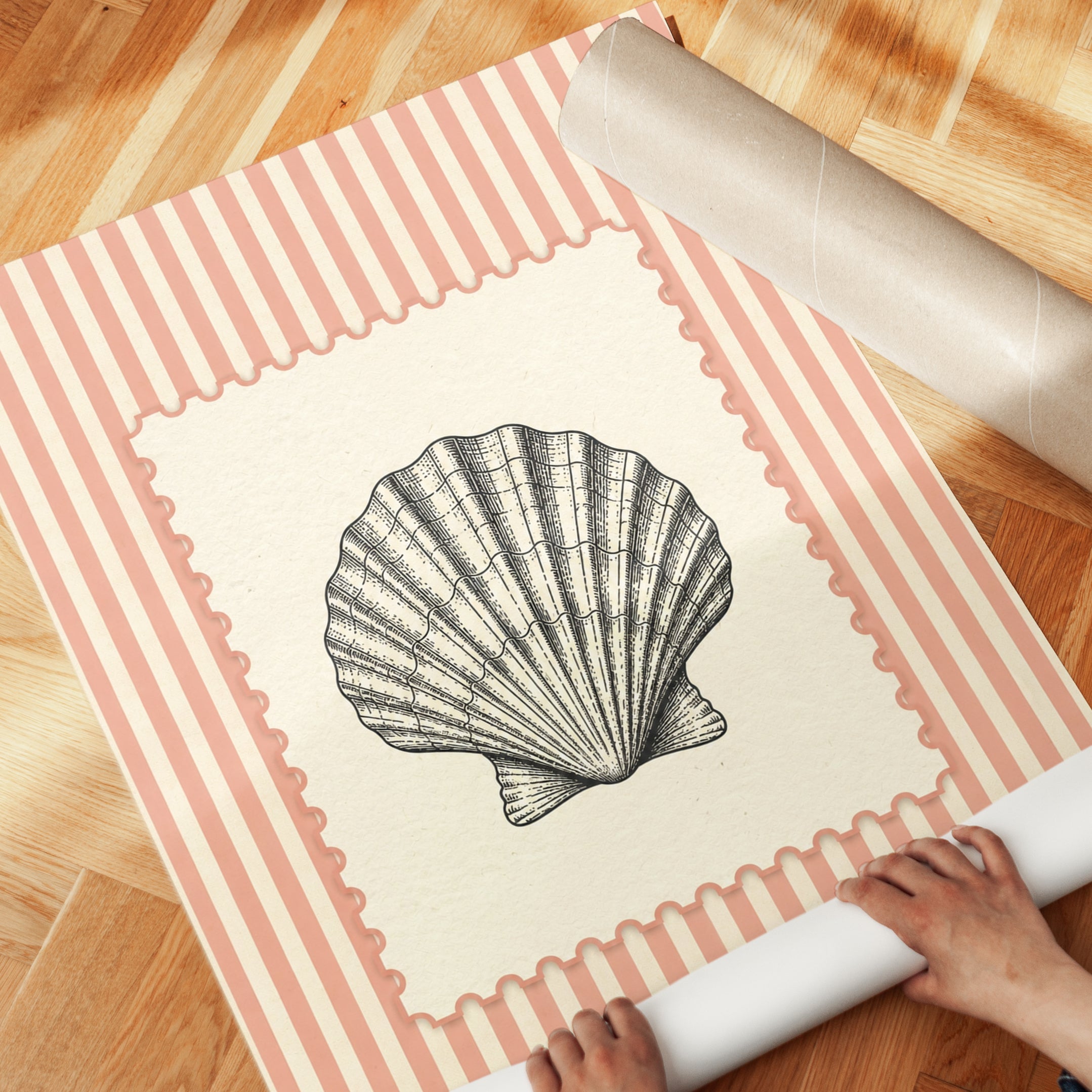 Seashell Wall Art – Coastal Nautical Print - detail