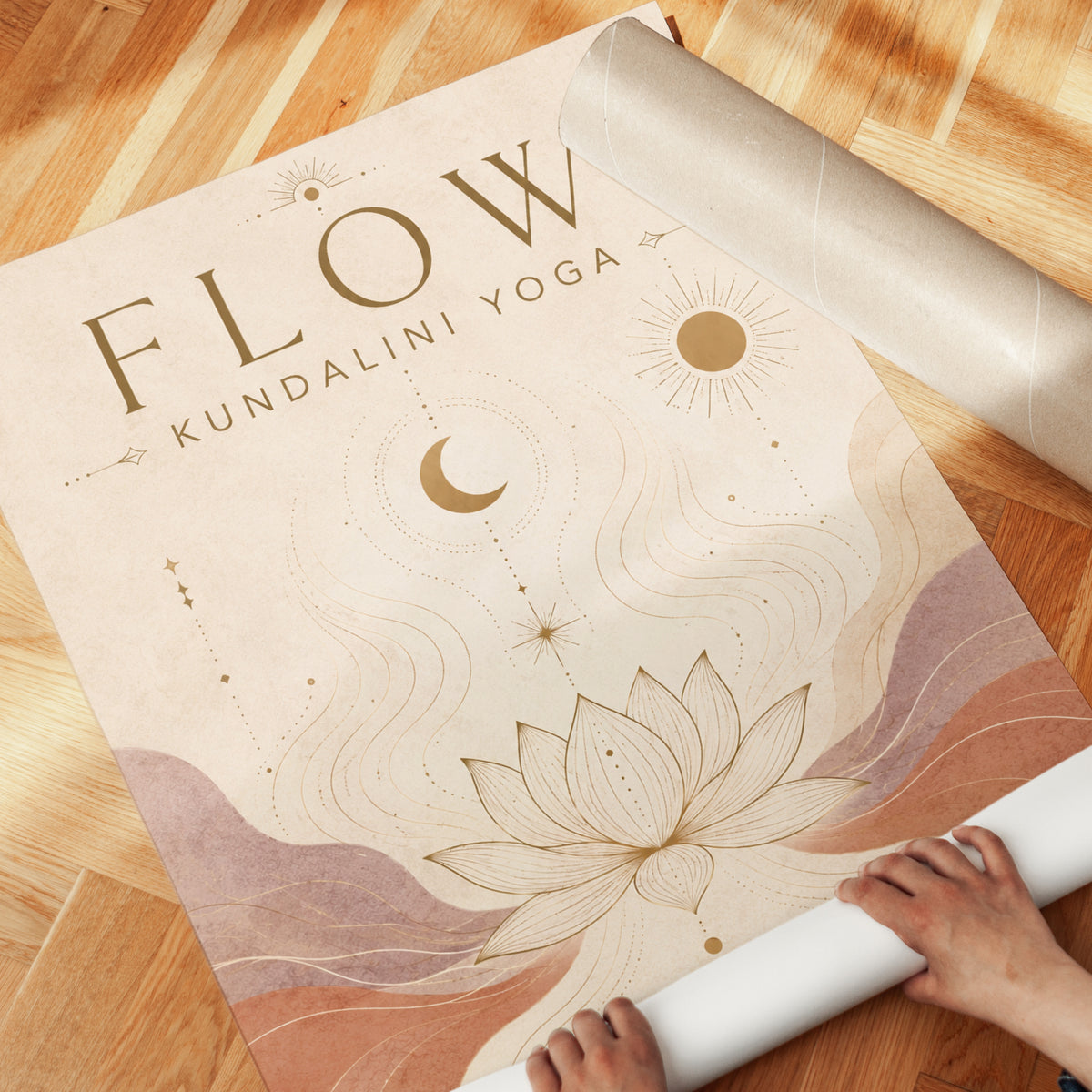 Kundalini Yoga Wall Art: Celestial Lotus Design - detail
