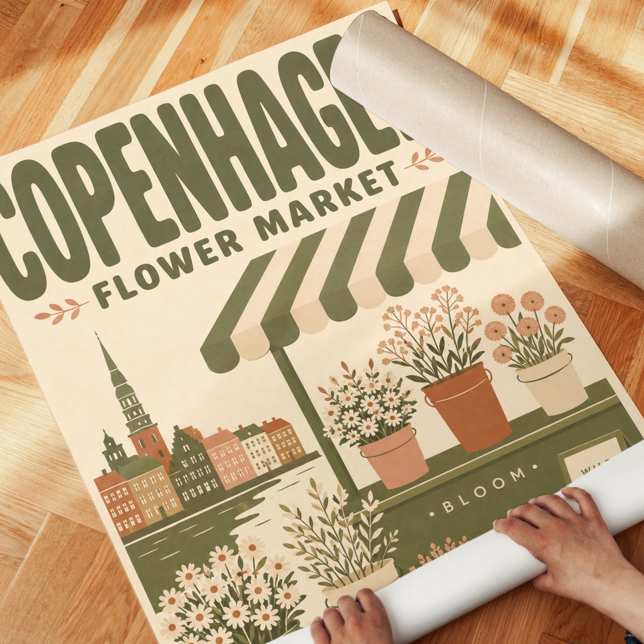 Scandinavian Vintage Travel Print - detail