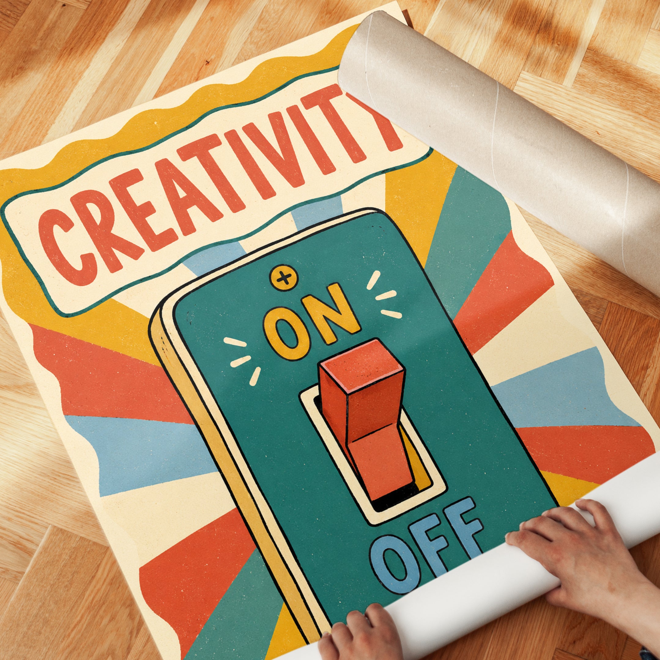 Creativity Wall Art – Retro Light Switch Print - detail
