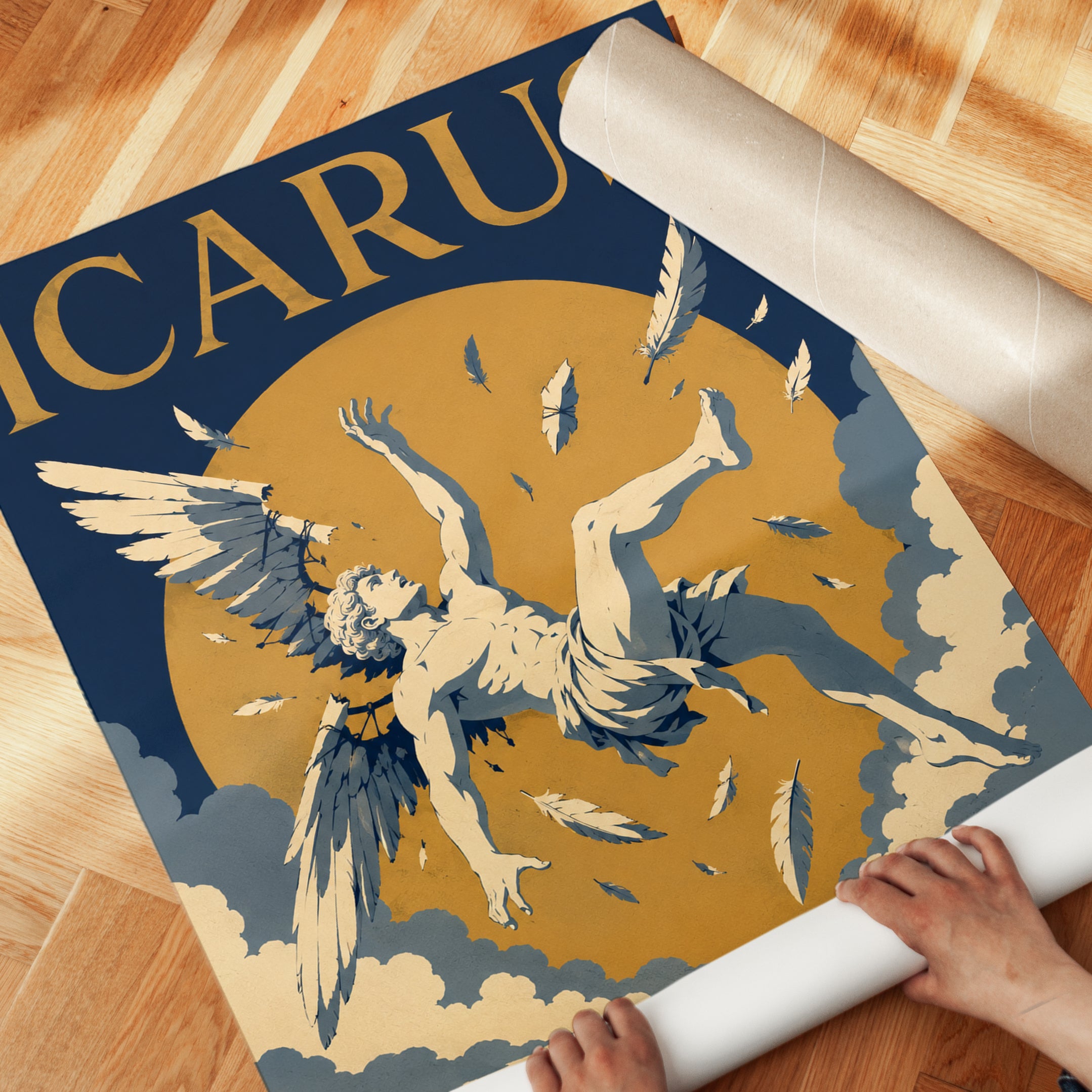Greek Mythology Poster – Icarus Wall Art - detail