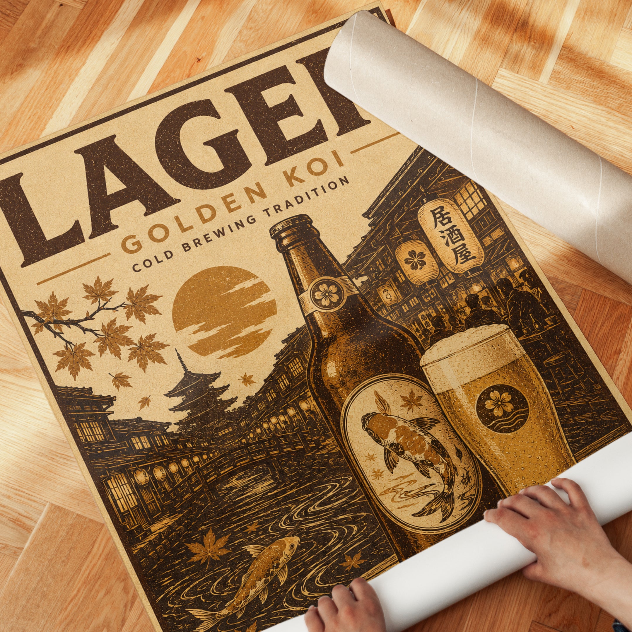Japanese Lager Beer Poster - detail