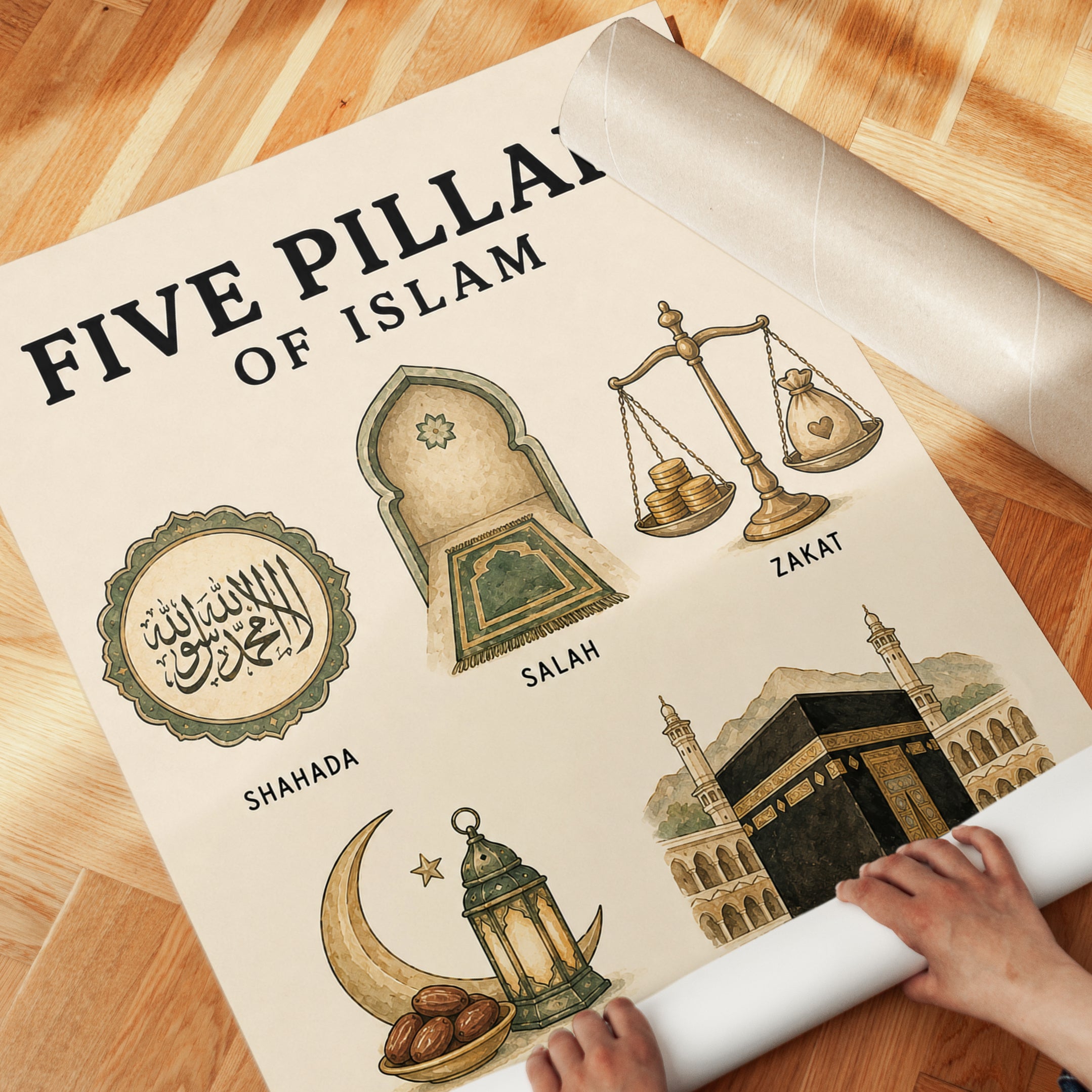 Five Pillars of Islam Print - detail