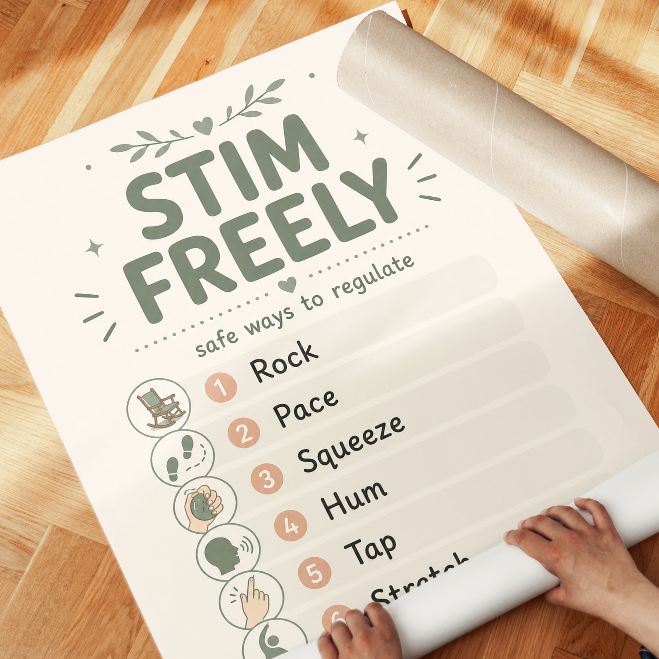 Sensory Regulation Wall Art: Neurodivergent Stimming Guide - detail