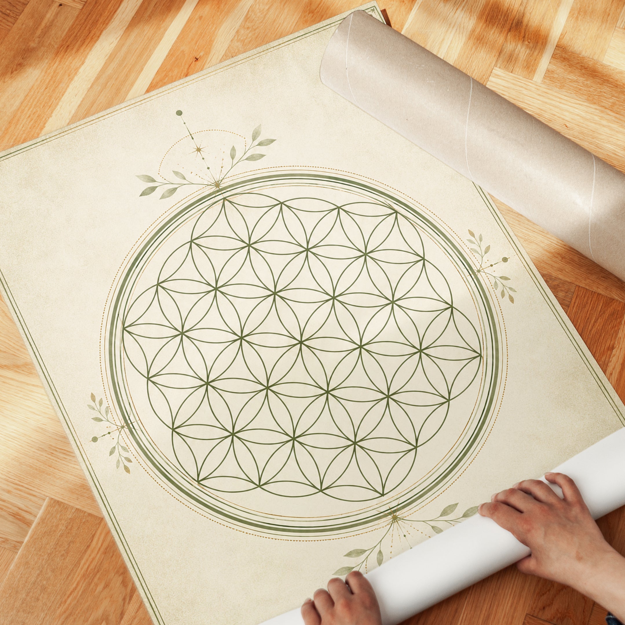 Meditation Wall Decor Flower of Life Mandala - detail