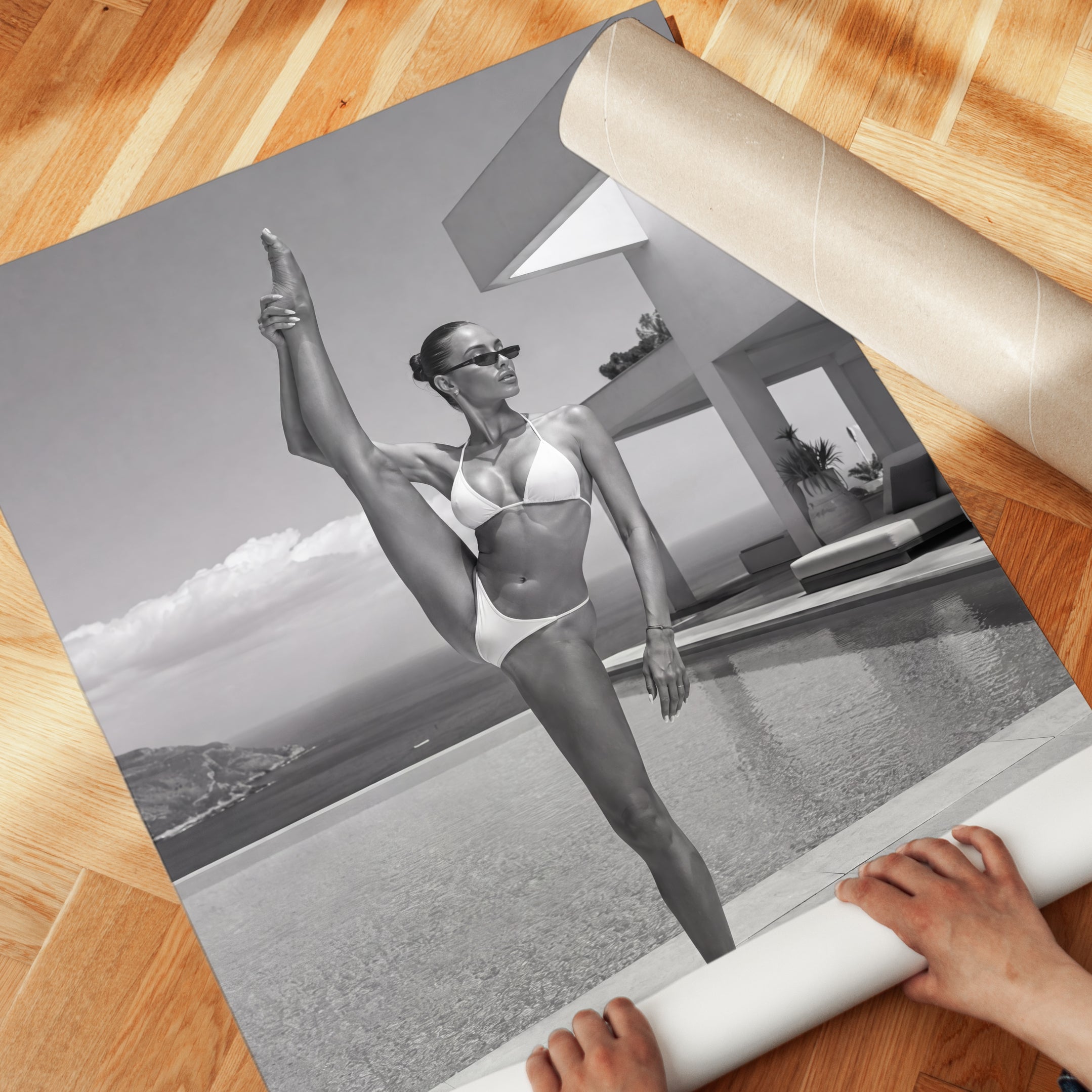 Yoga Wall Art – Black and White Photography - detail