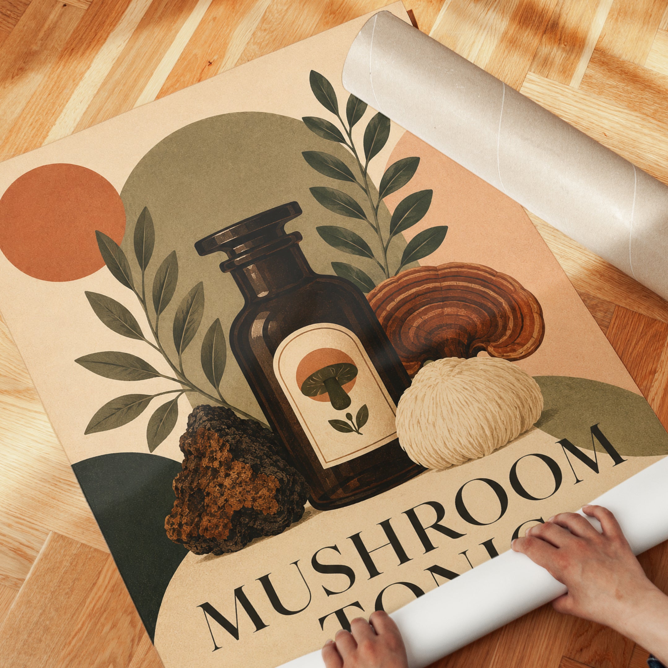 Mushroom Botanical Print - detail