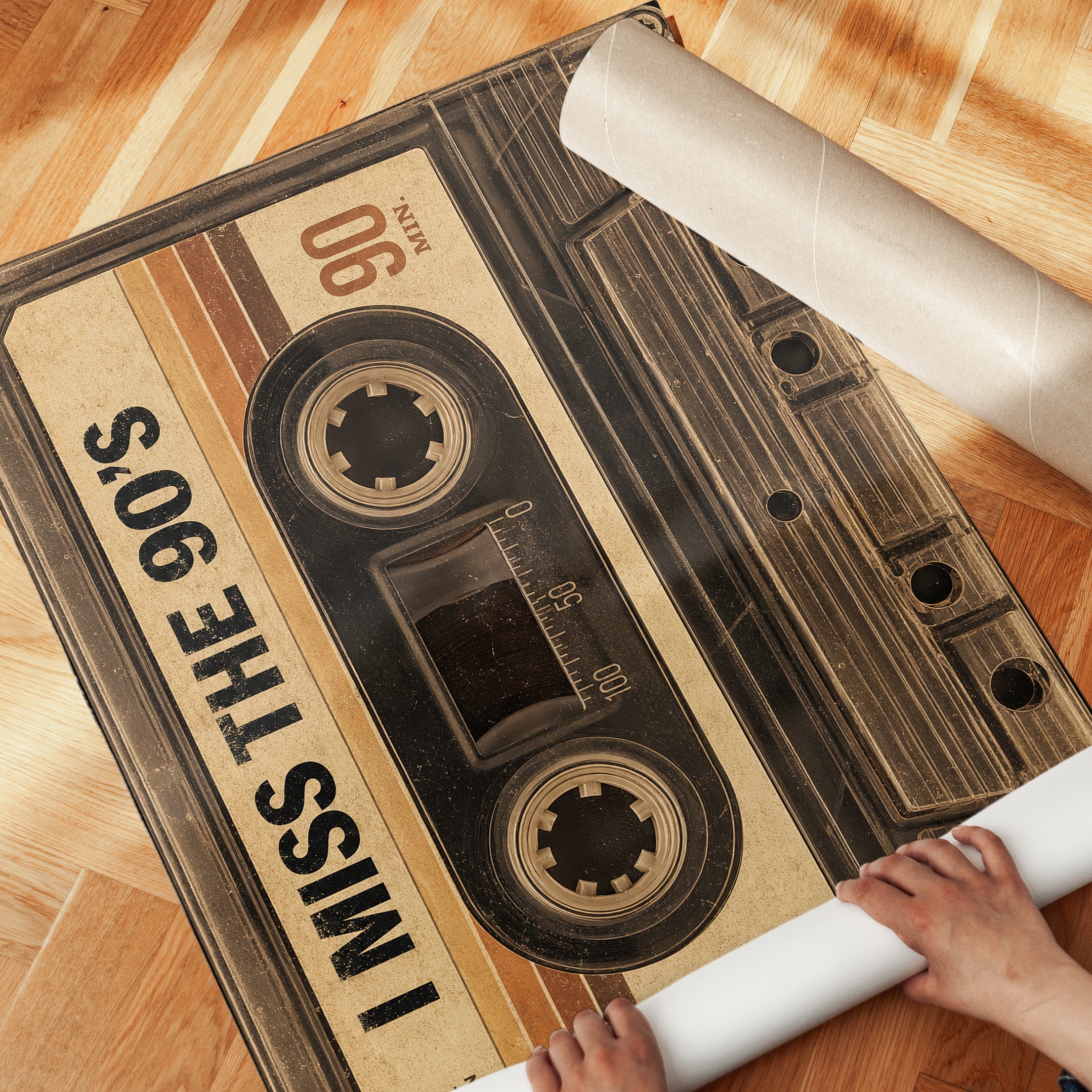 90s Nostalgia Cassette Tape Print - detail