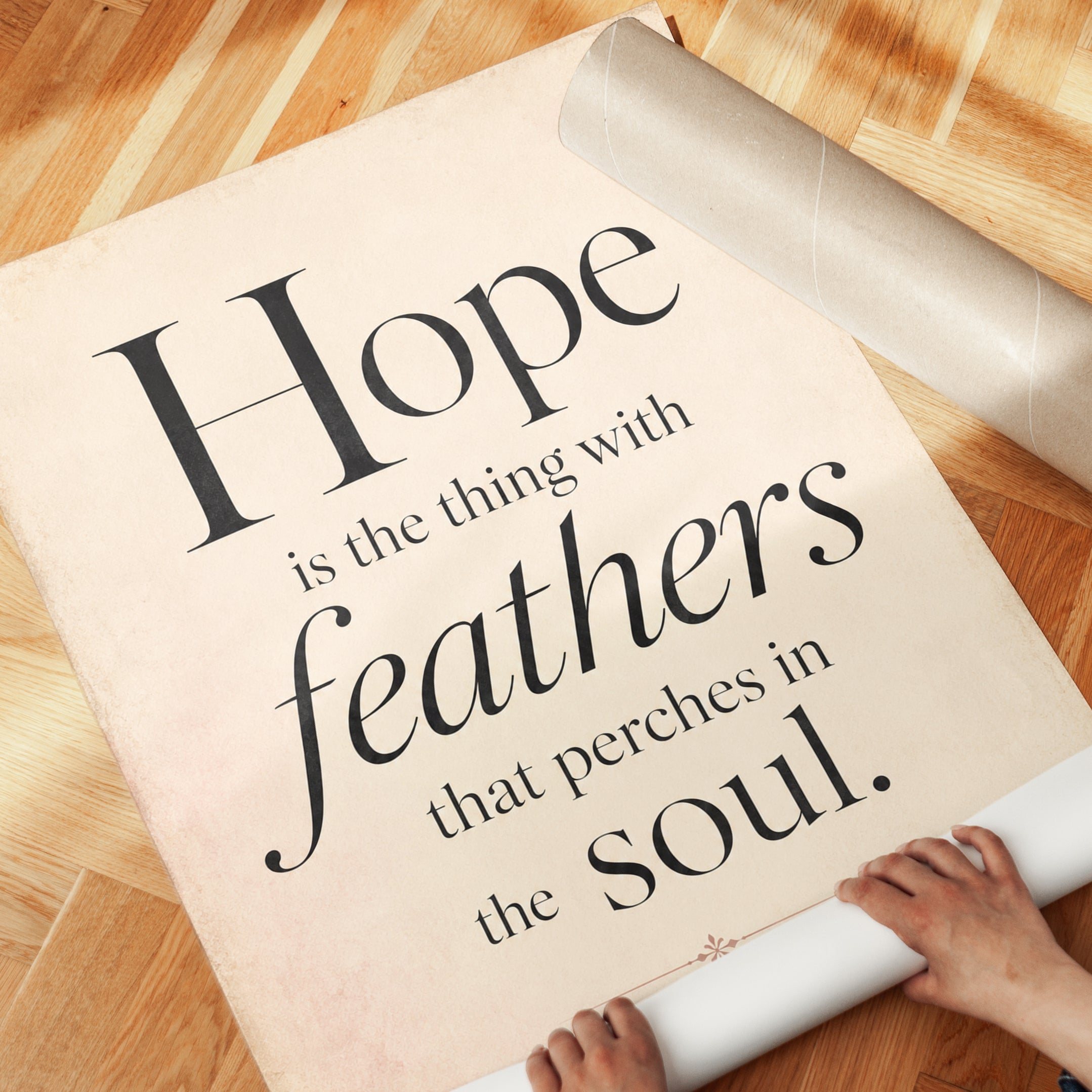 Hope Quote Wall Art – Typography Print - detail